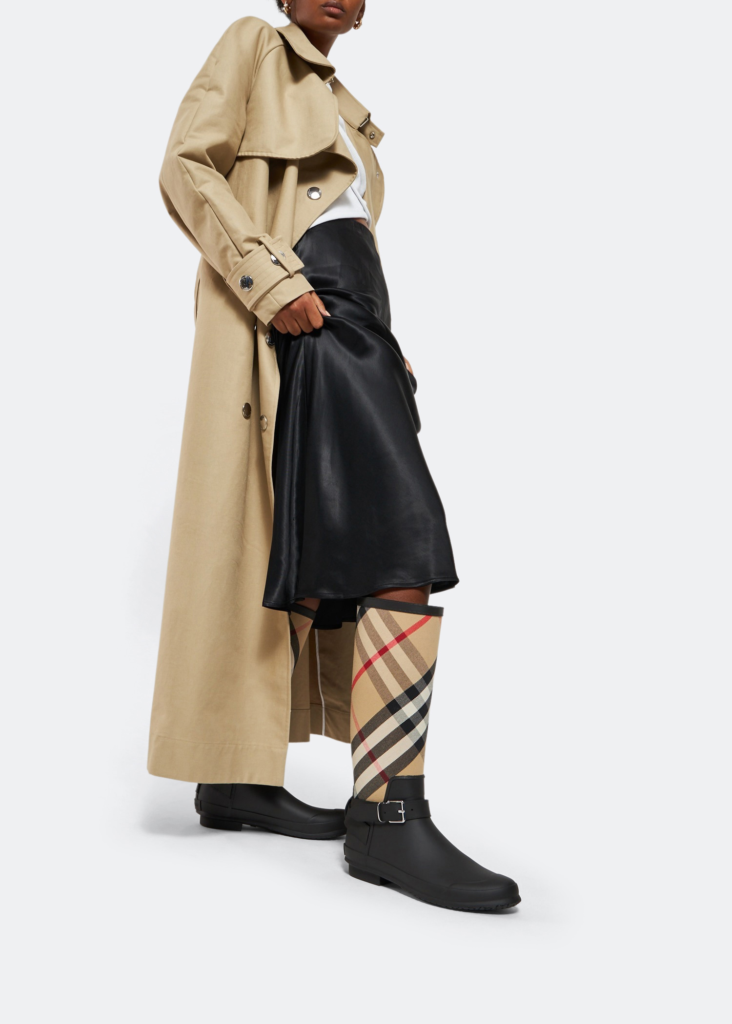 Burberry check best sale rain boot