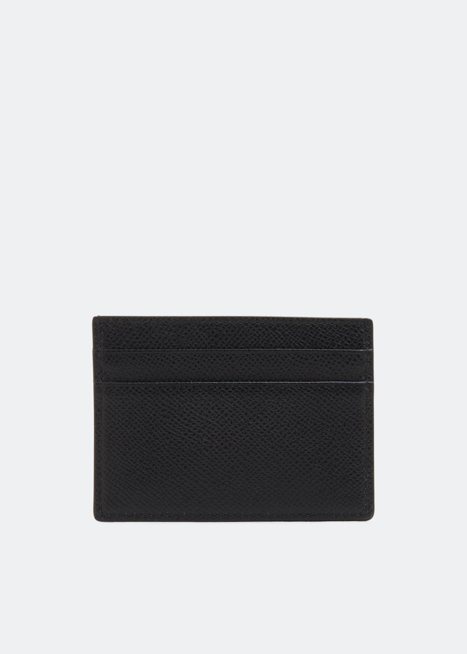 Grainy Leather TB Card Case in Black - Men