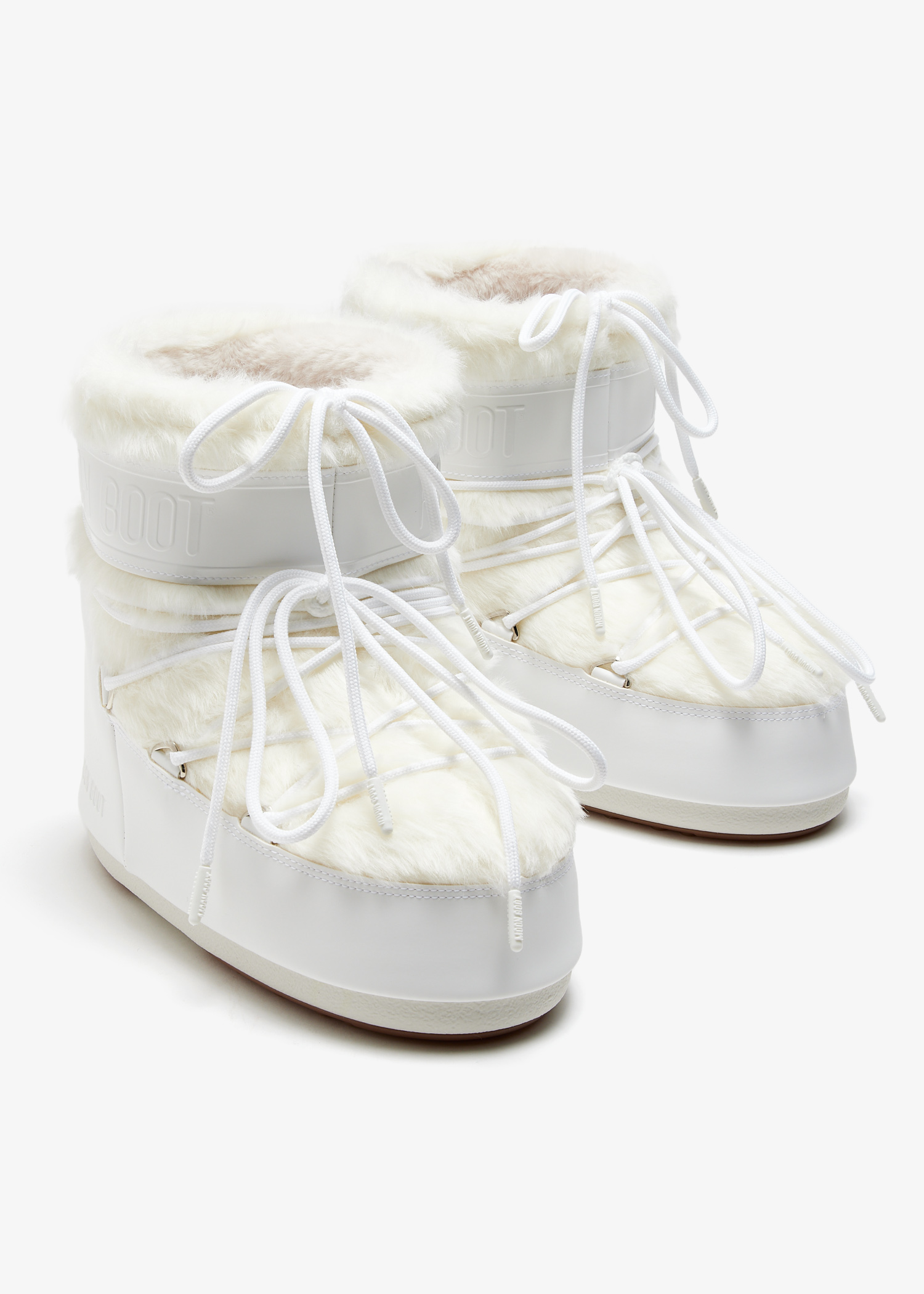 Moon Boot Icon low faux fur boots for Women White in UAE Level Shoes