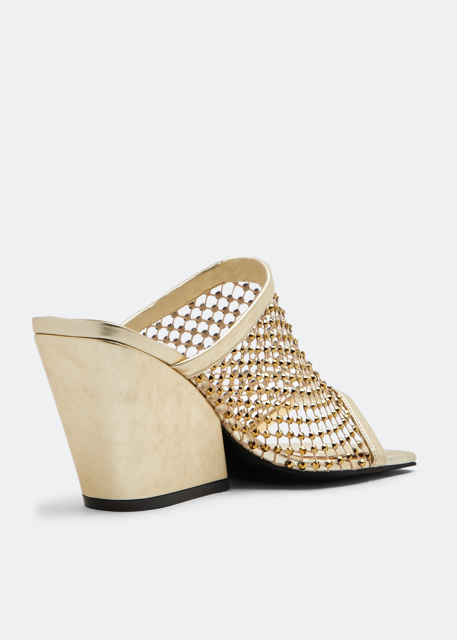 

Crystal mesh mules, Gold