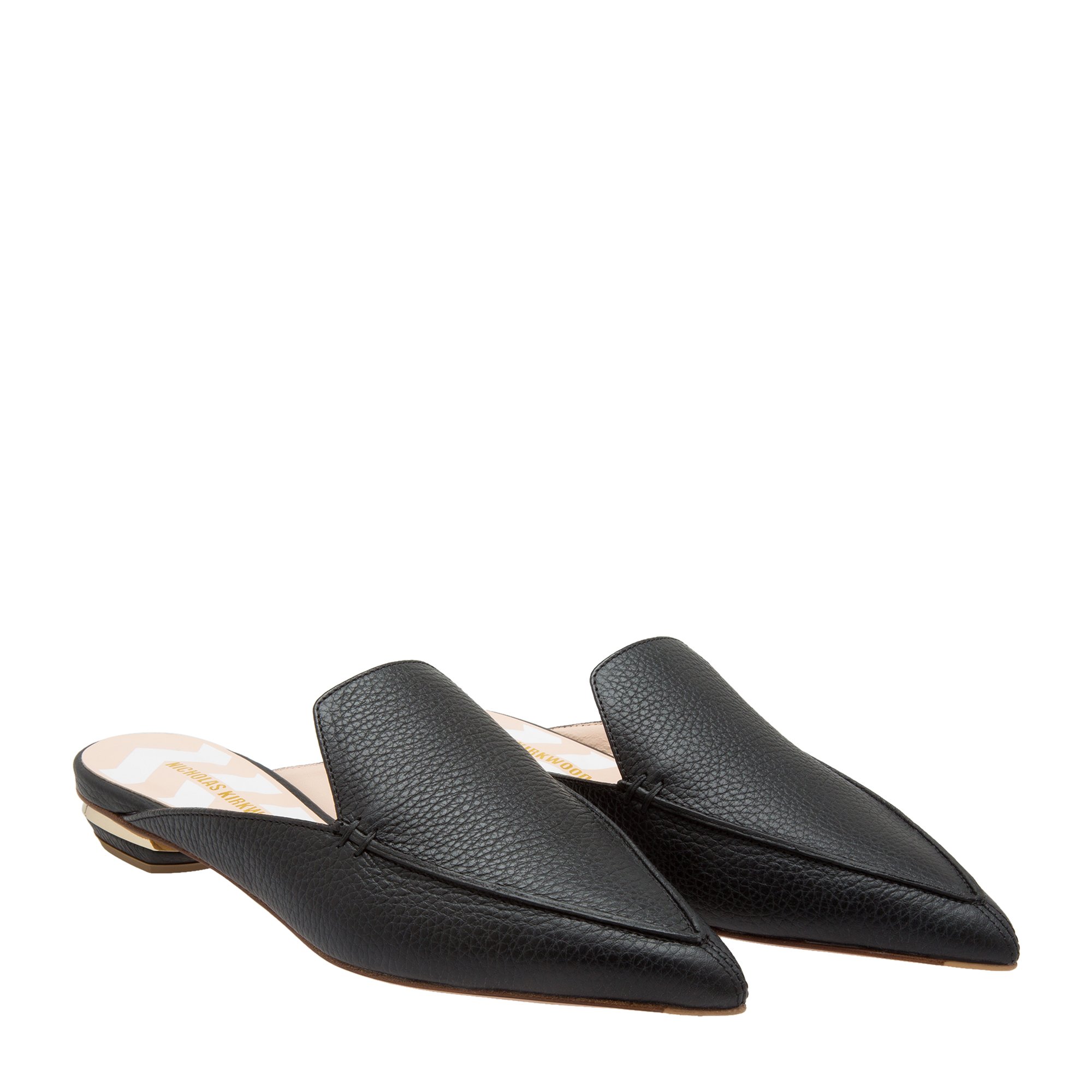 

Beya leather flat mules, Black