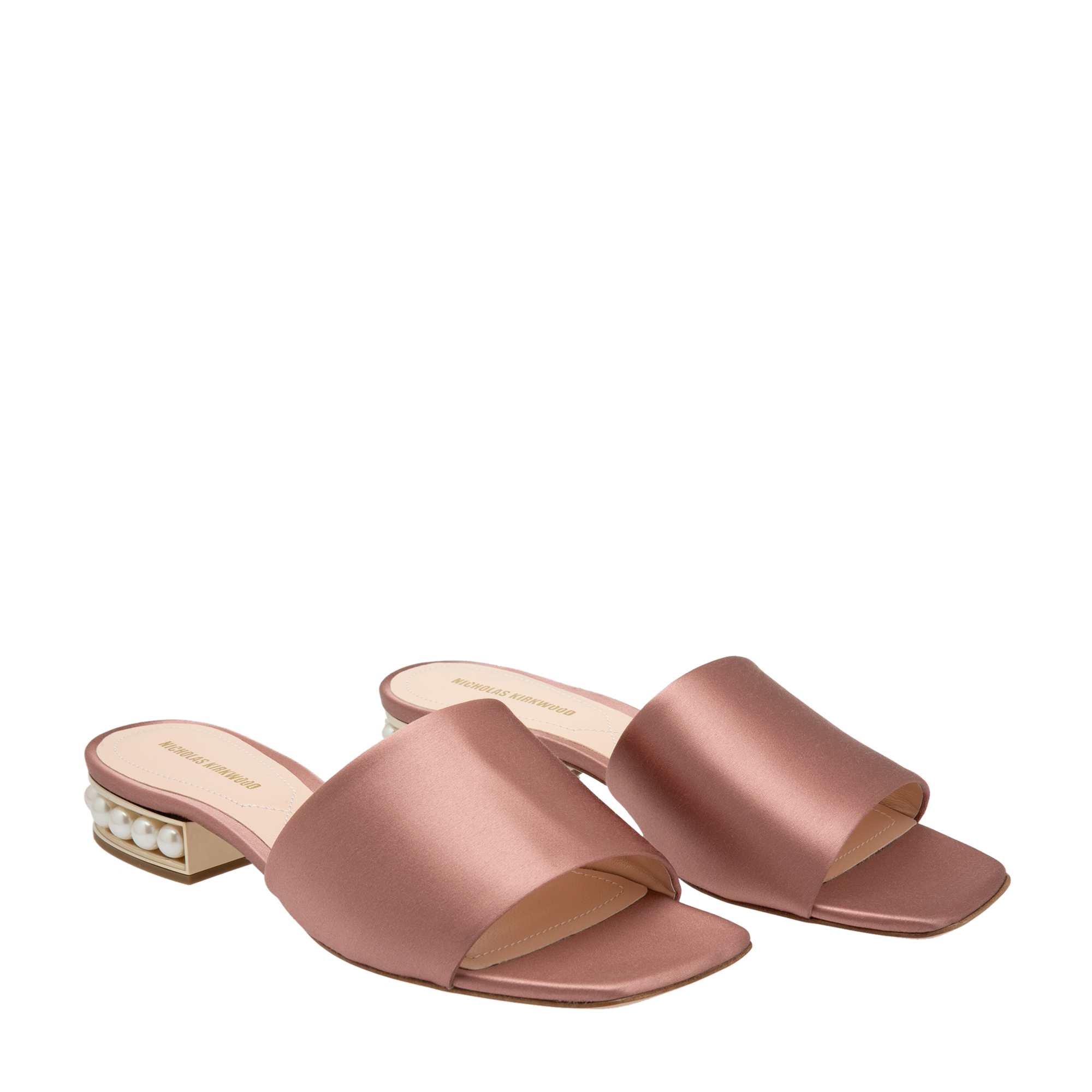 

Satin sandals, Beige