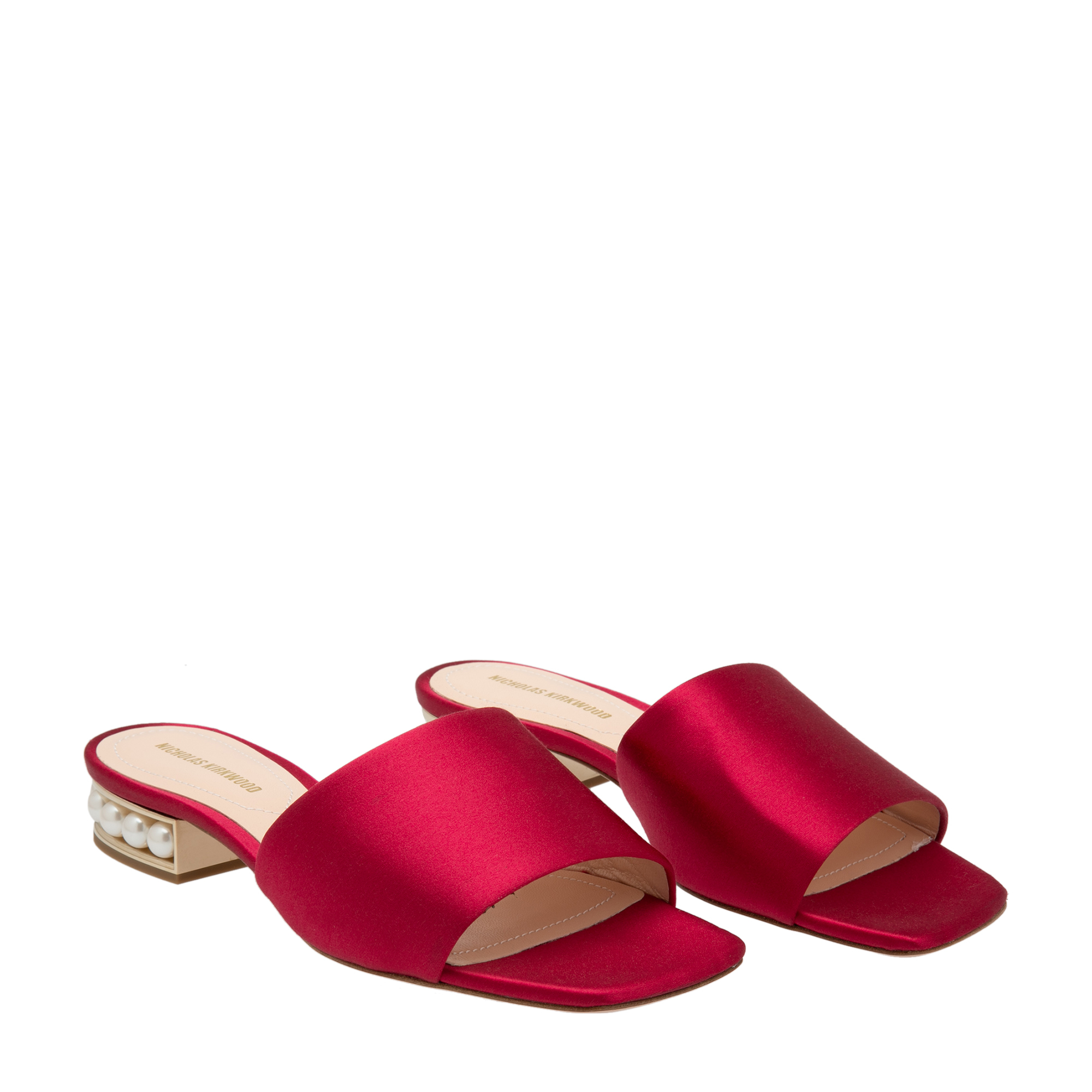 

Satin sandals, Red