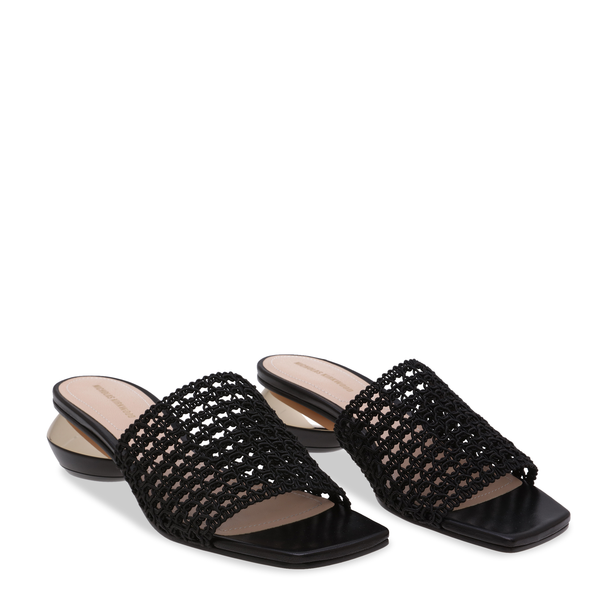 

Alba macramé mules, Black