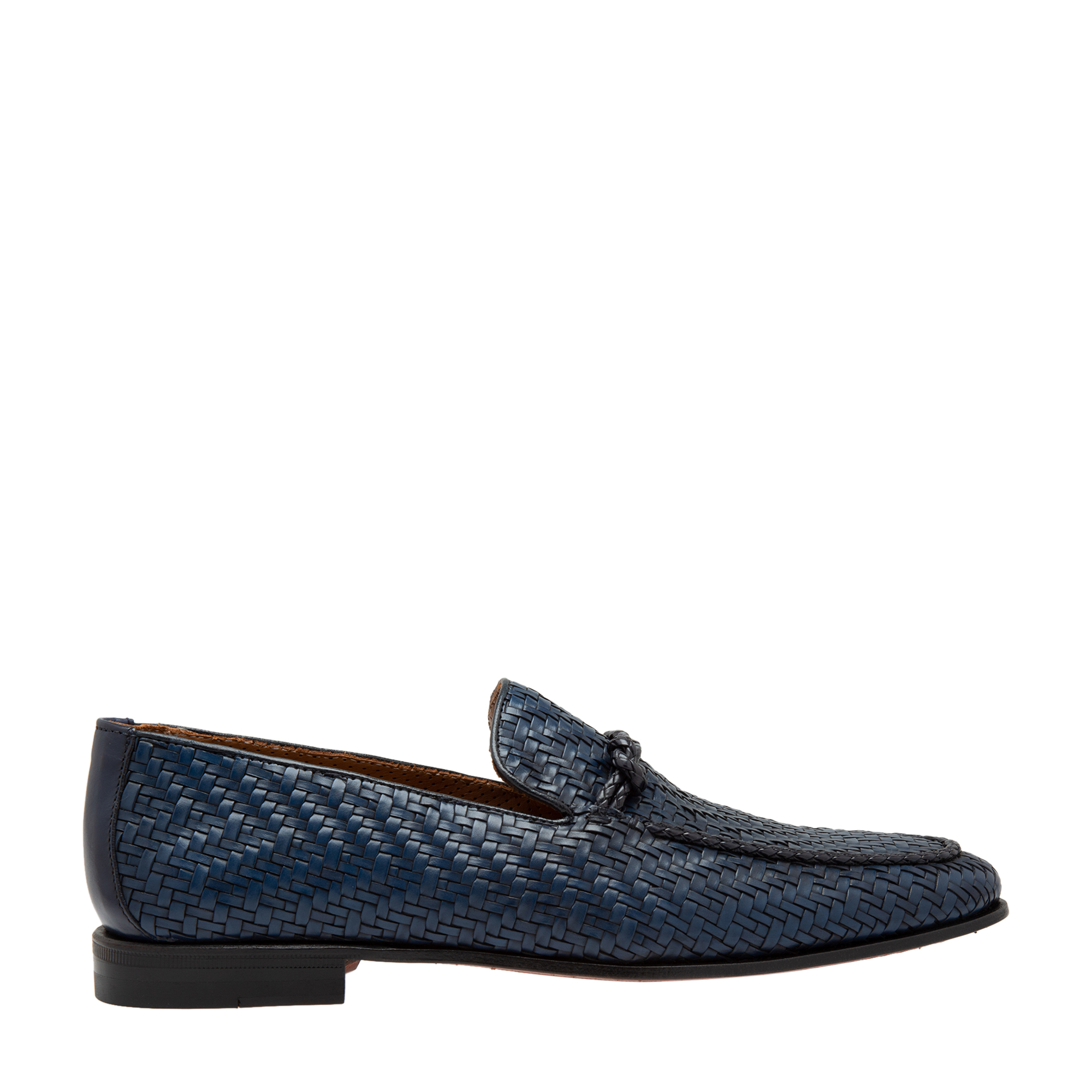 

Woven leather loafers, Blue