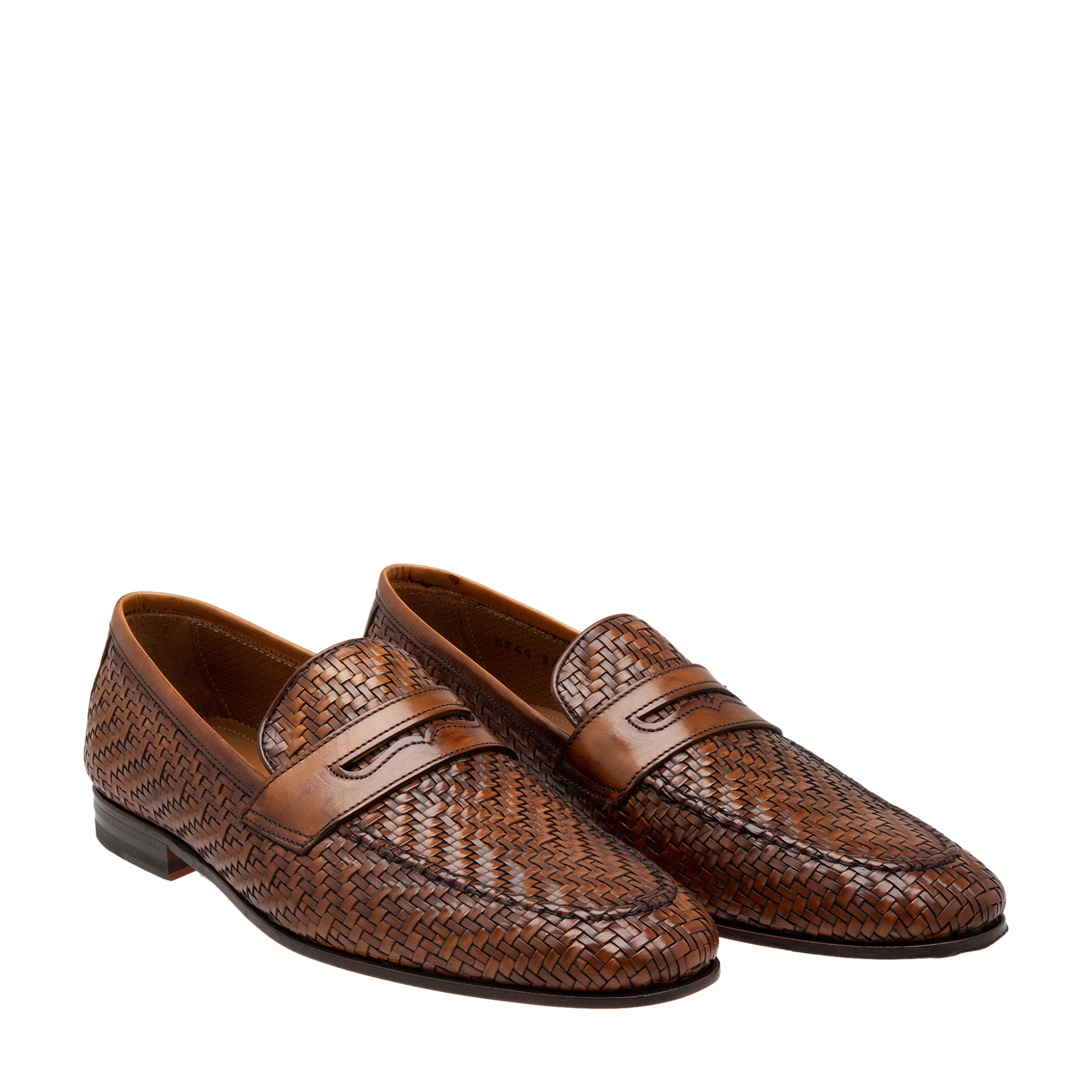 

Aztec leather loafers, Brown