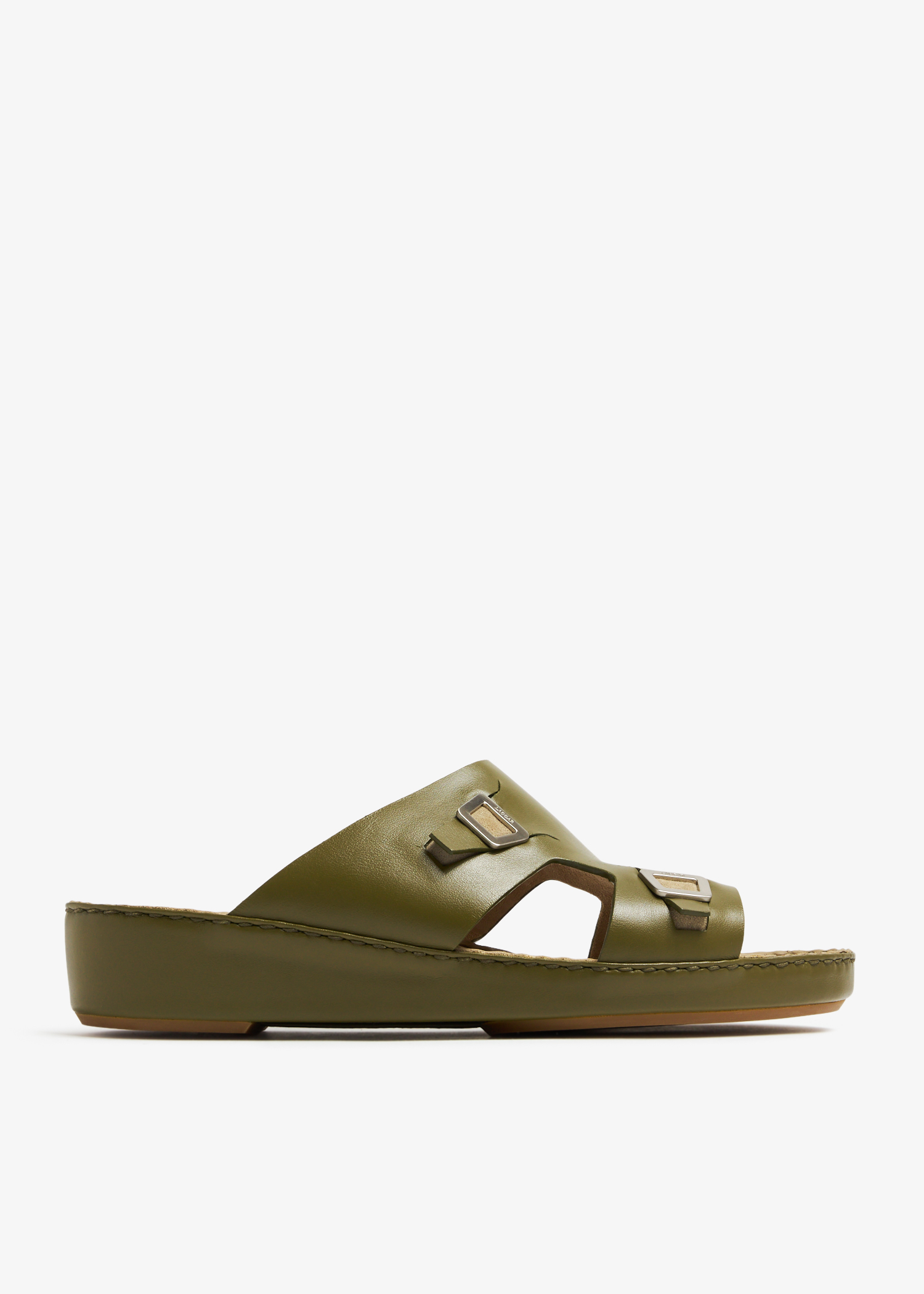 

Square Dual Buckle sandals, Green