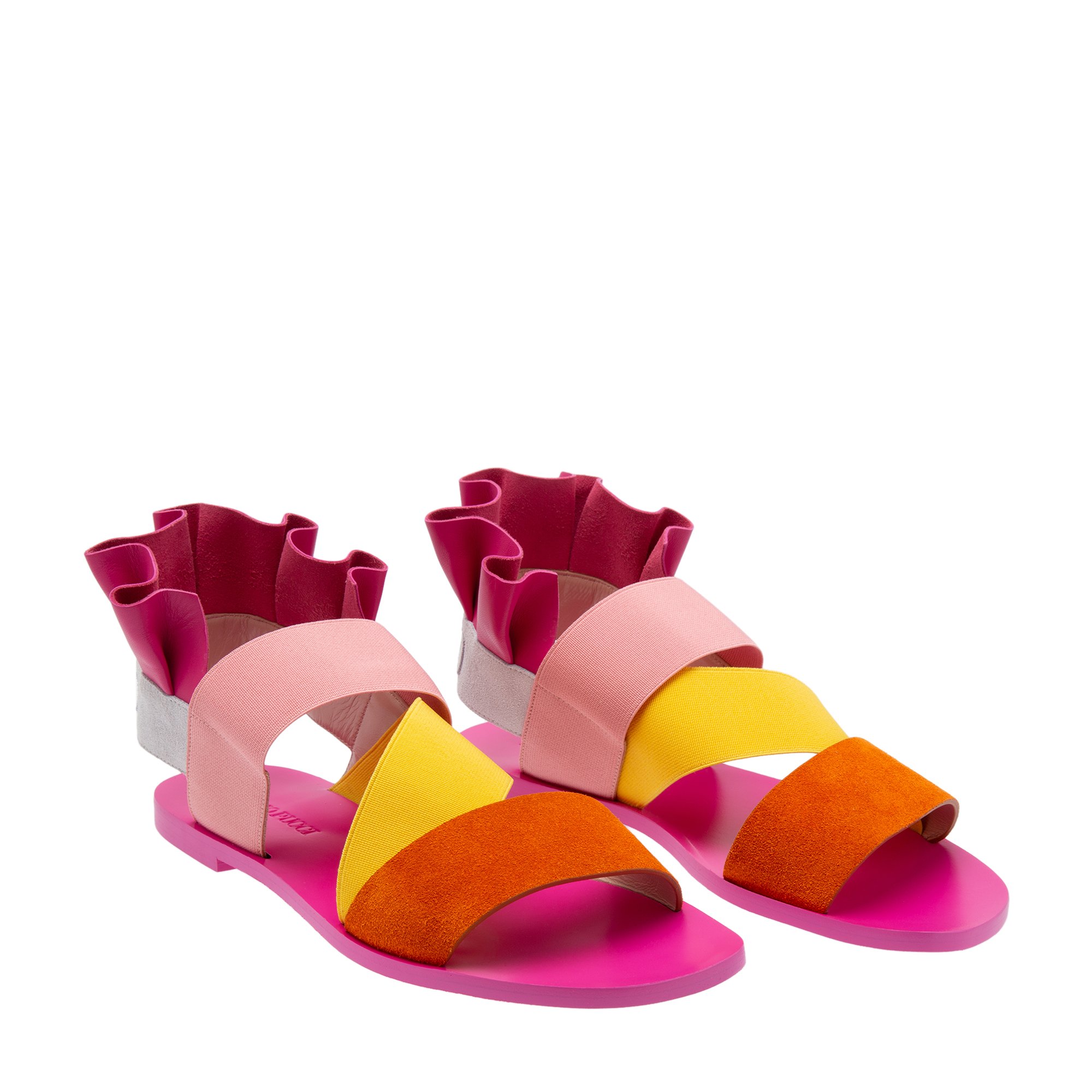 

Suede and leather sandals, Multi-coloured