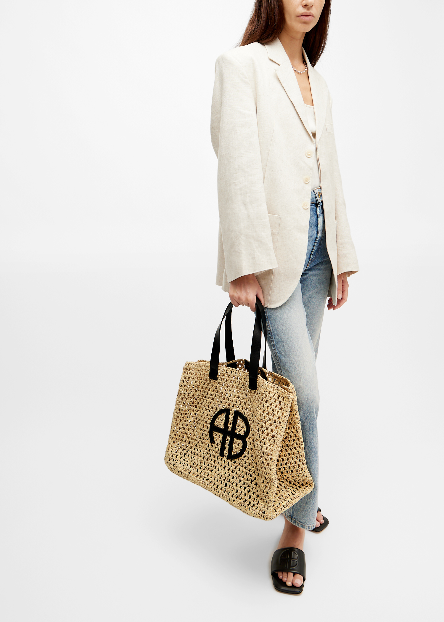 ANINE BING Large Rio tote bag for Women Beige in UAE Level Shoes