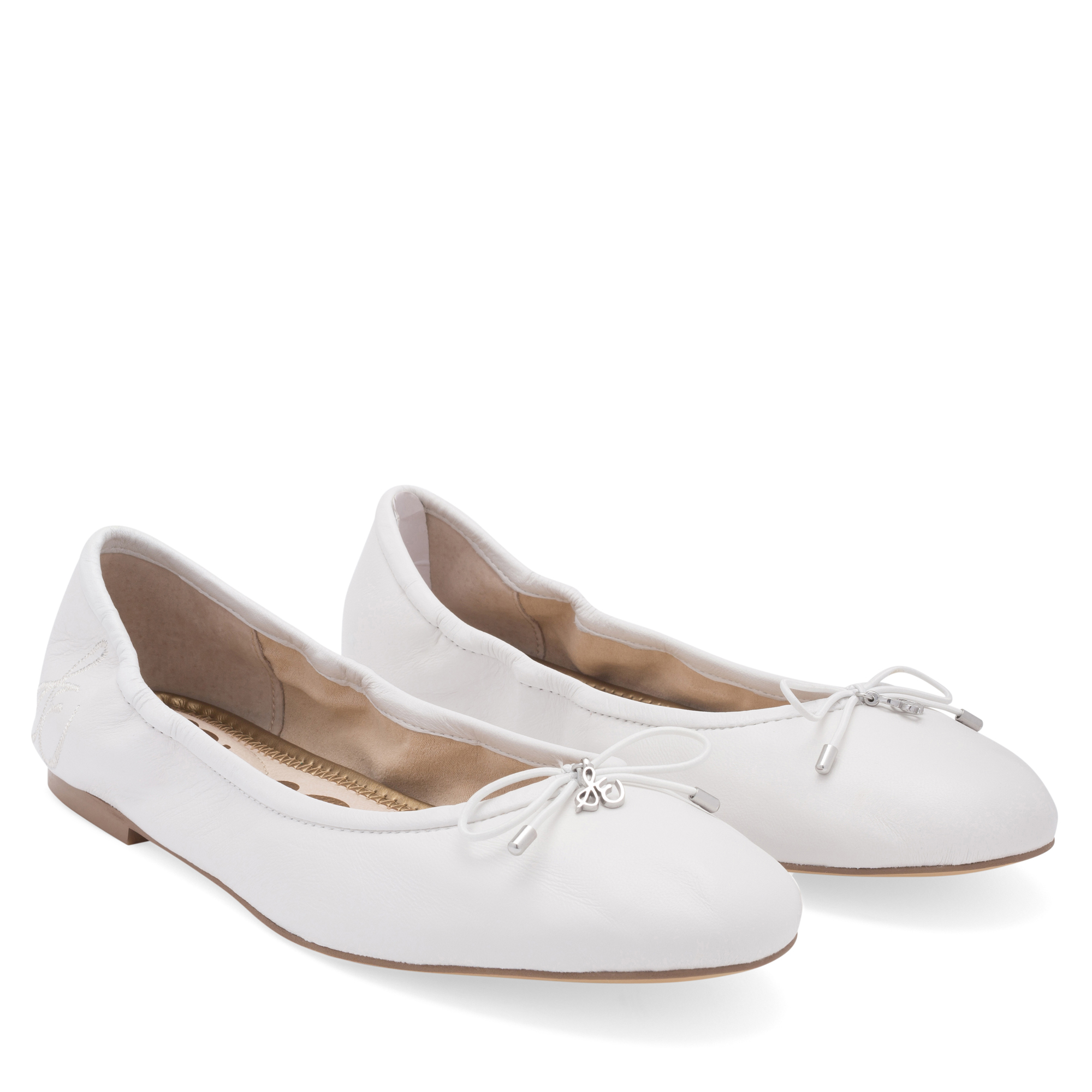 

Leather Ballet pumps, White