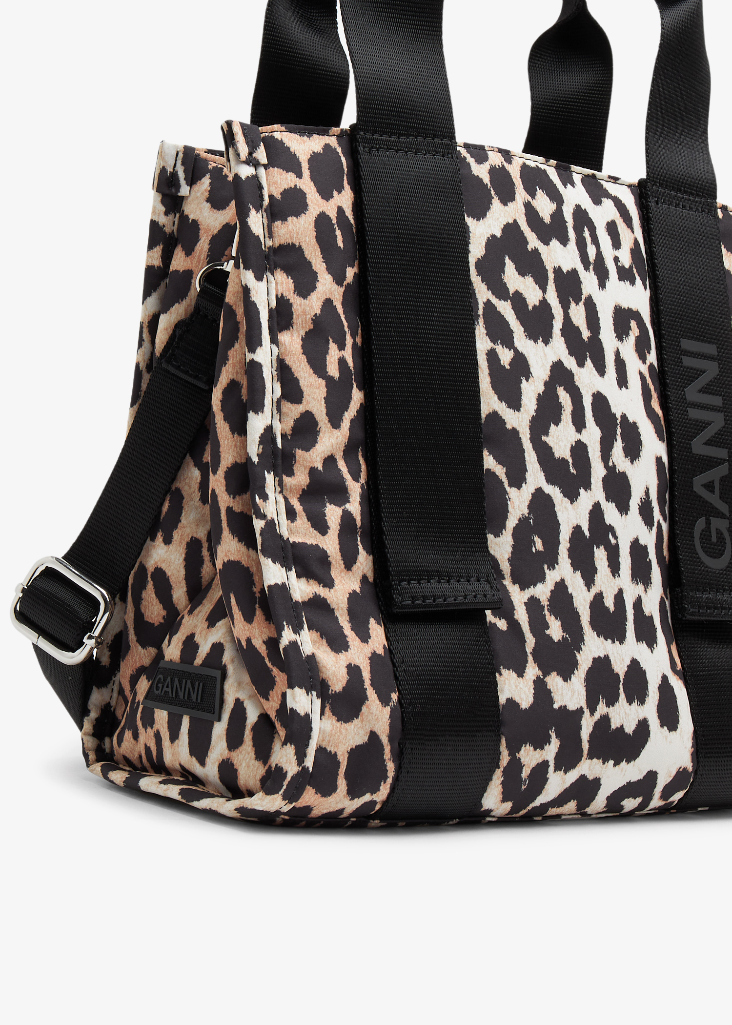 Ganni Small Leopard 'Tech' Tote Bag