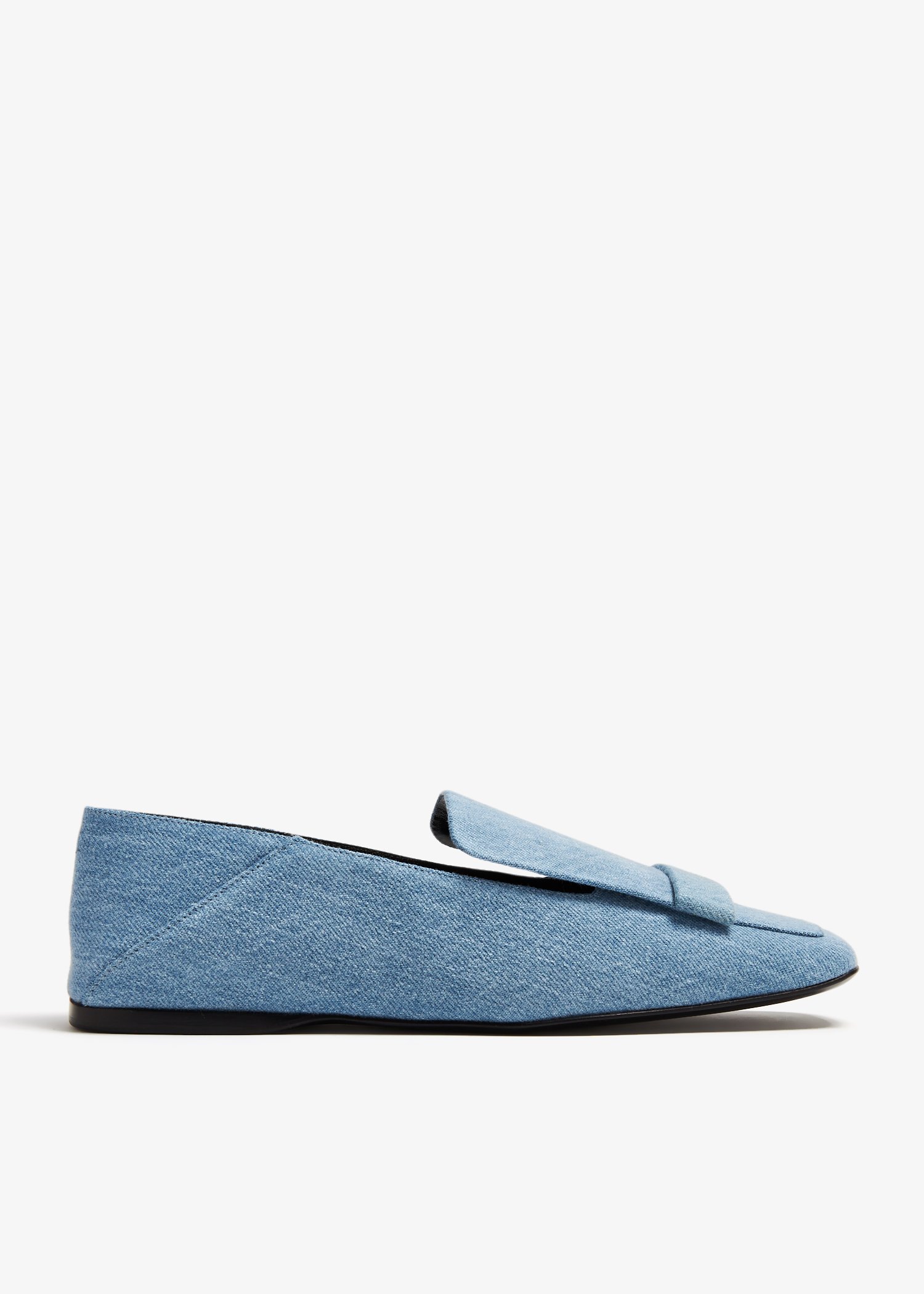 

Flat denim moccasins, Blue