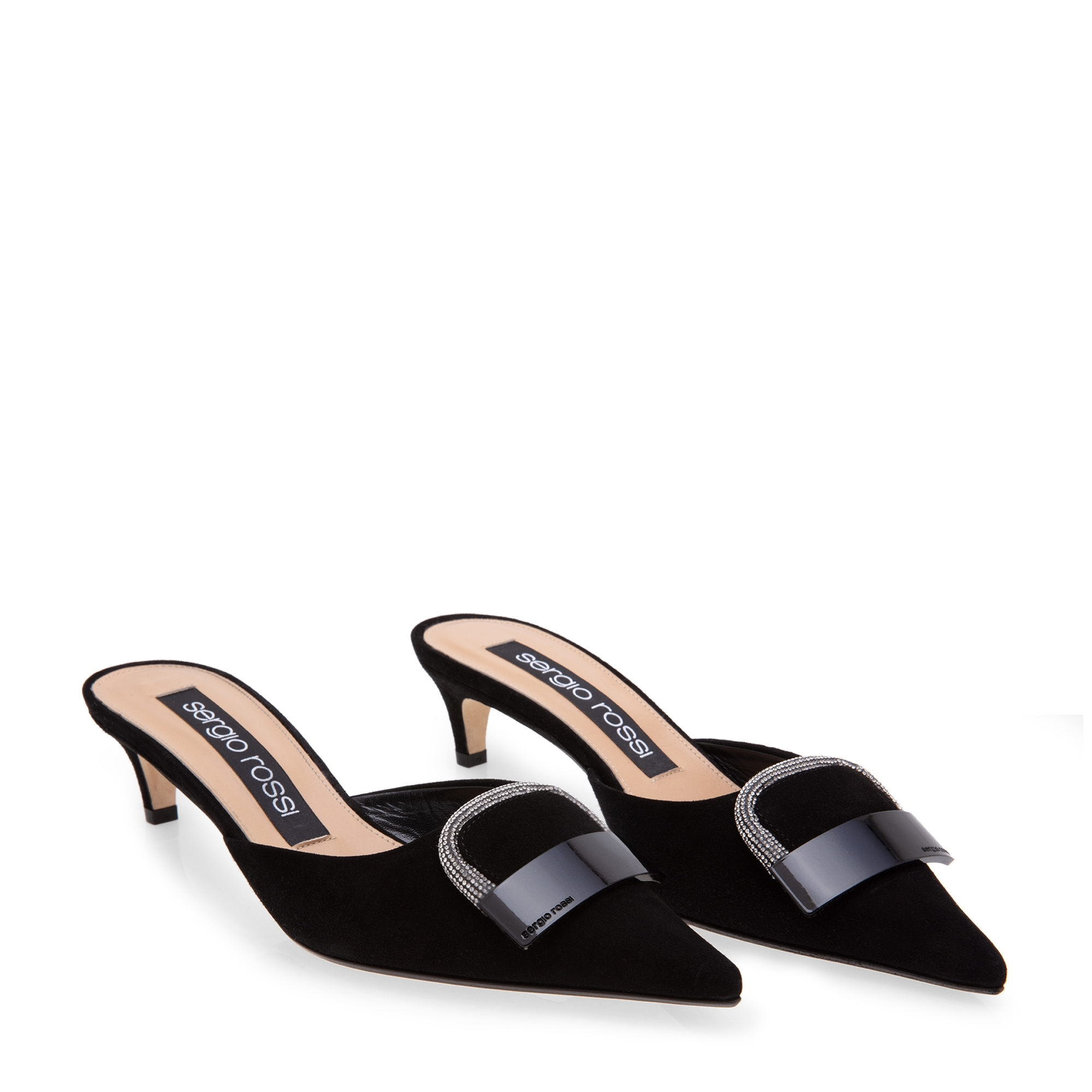 

Sr1 pointed-toe mules, Black