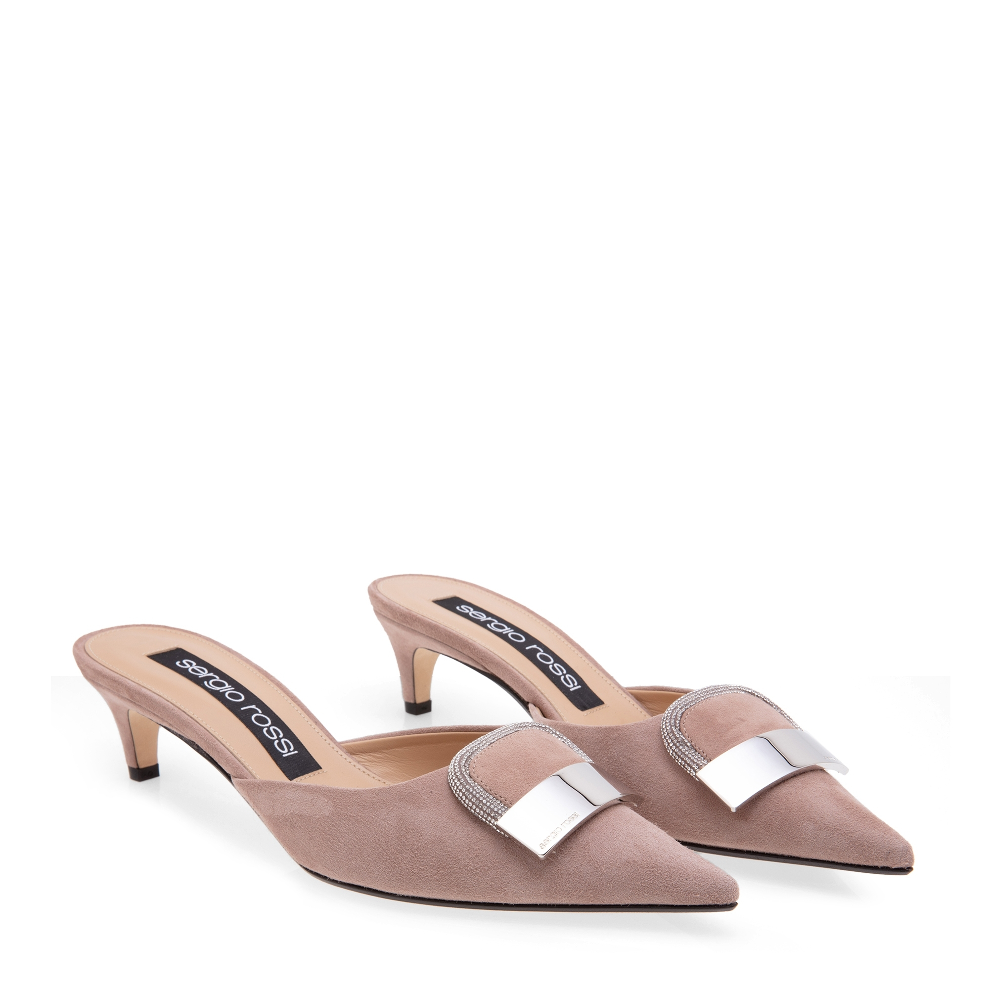 

Sr1 pointed-toe mules, Pink