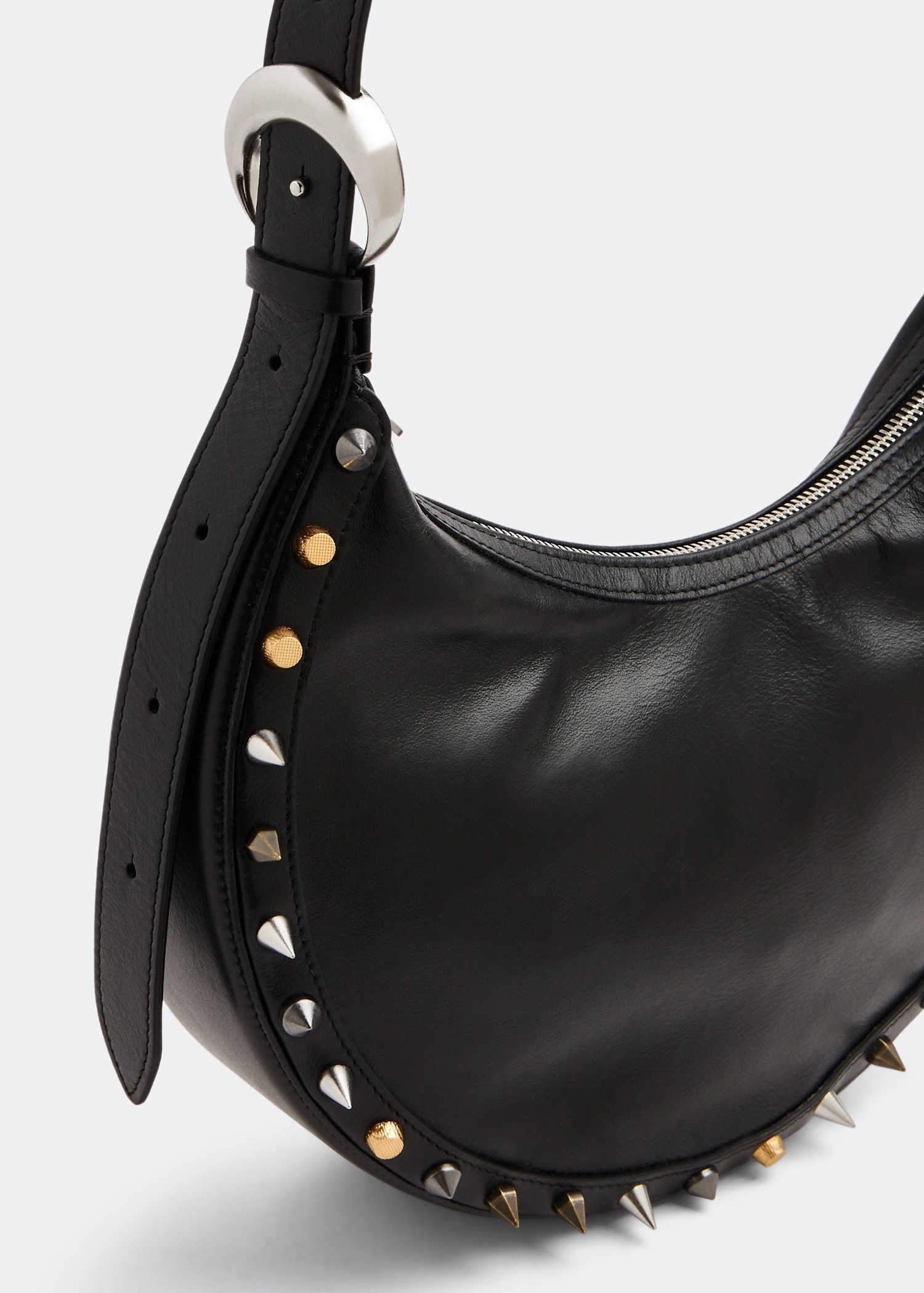 Marine Serre Crescent Moon leather bag for Women - Black in UAE