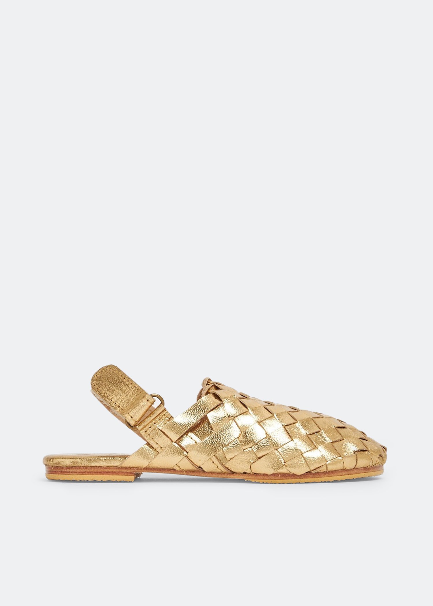 

Handwoven leather sandals, Gold