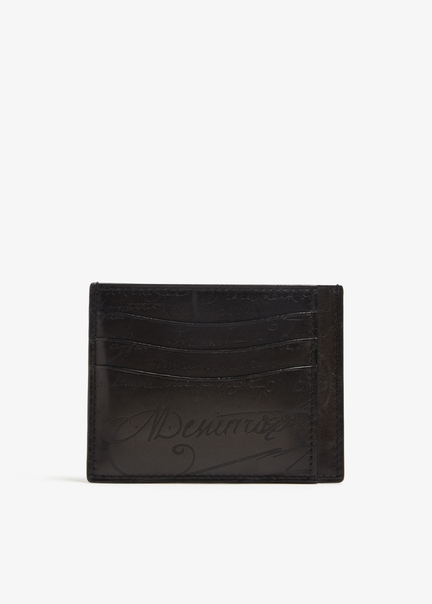 

Bambou Tetris Scritto leather card holder, Black