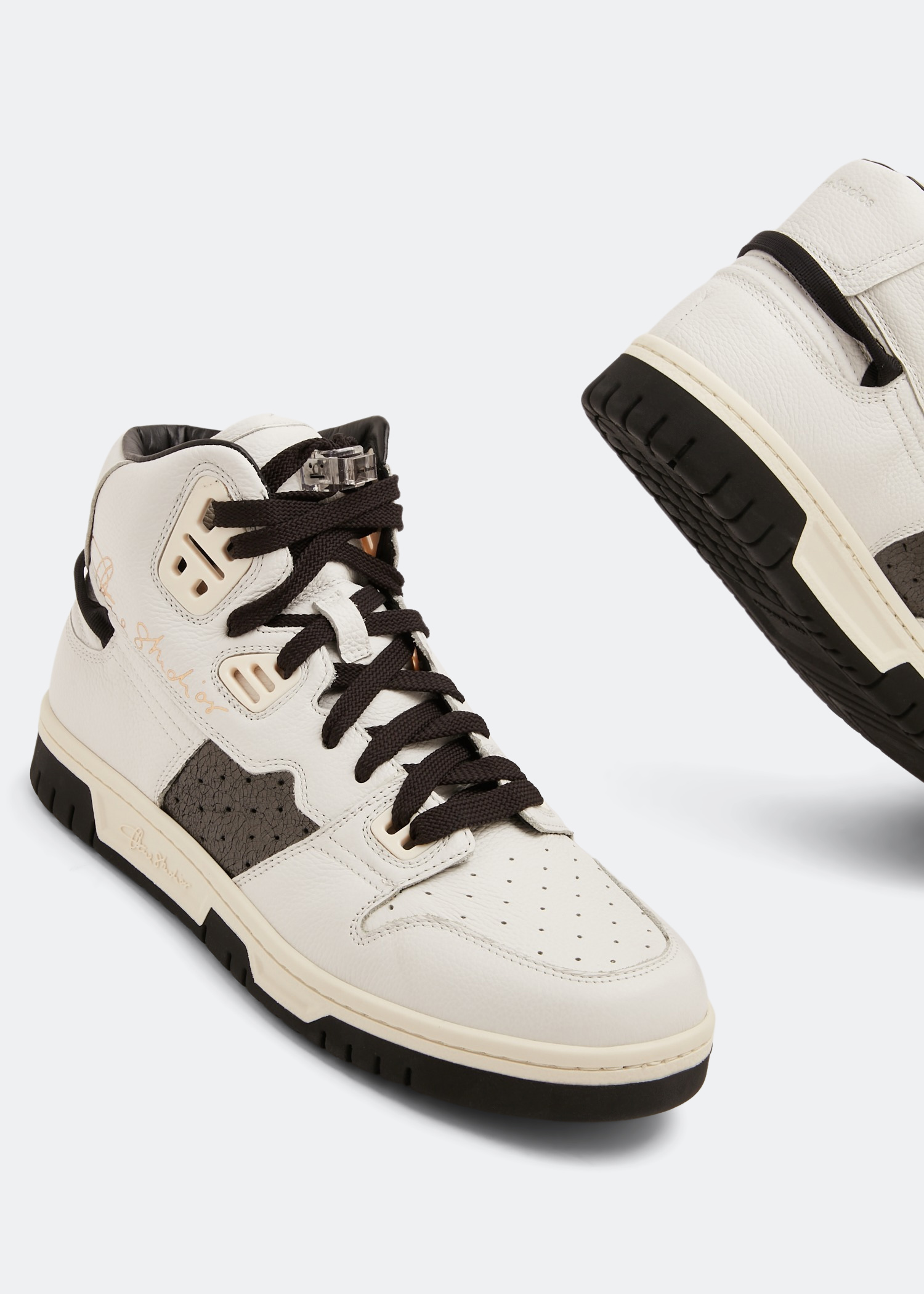 

Leather high-top sneakers, White