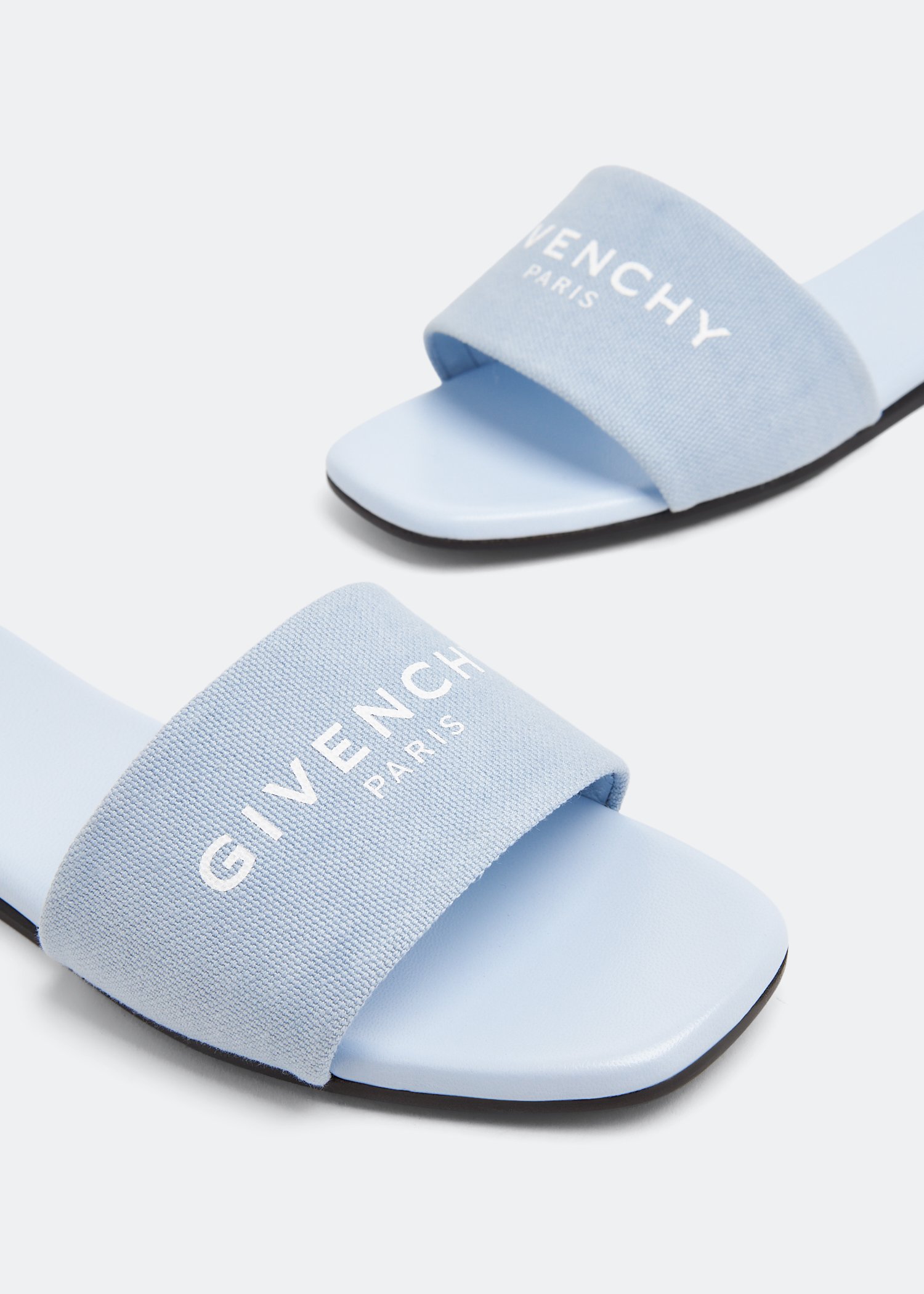 Givenchy blue velvet slides hotsell