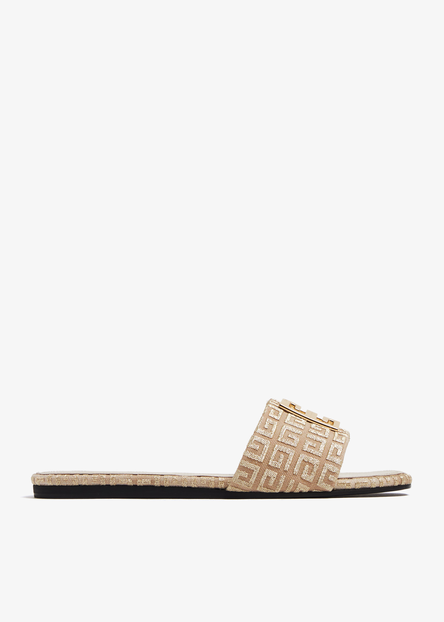 Fendi Crystal Logo Flat Resort Sandals | Neiman Marcus