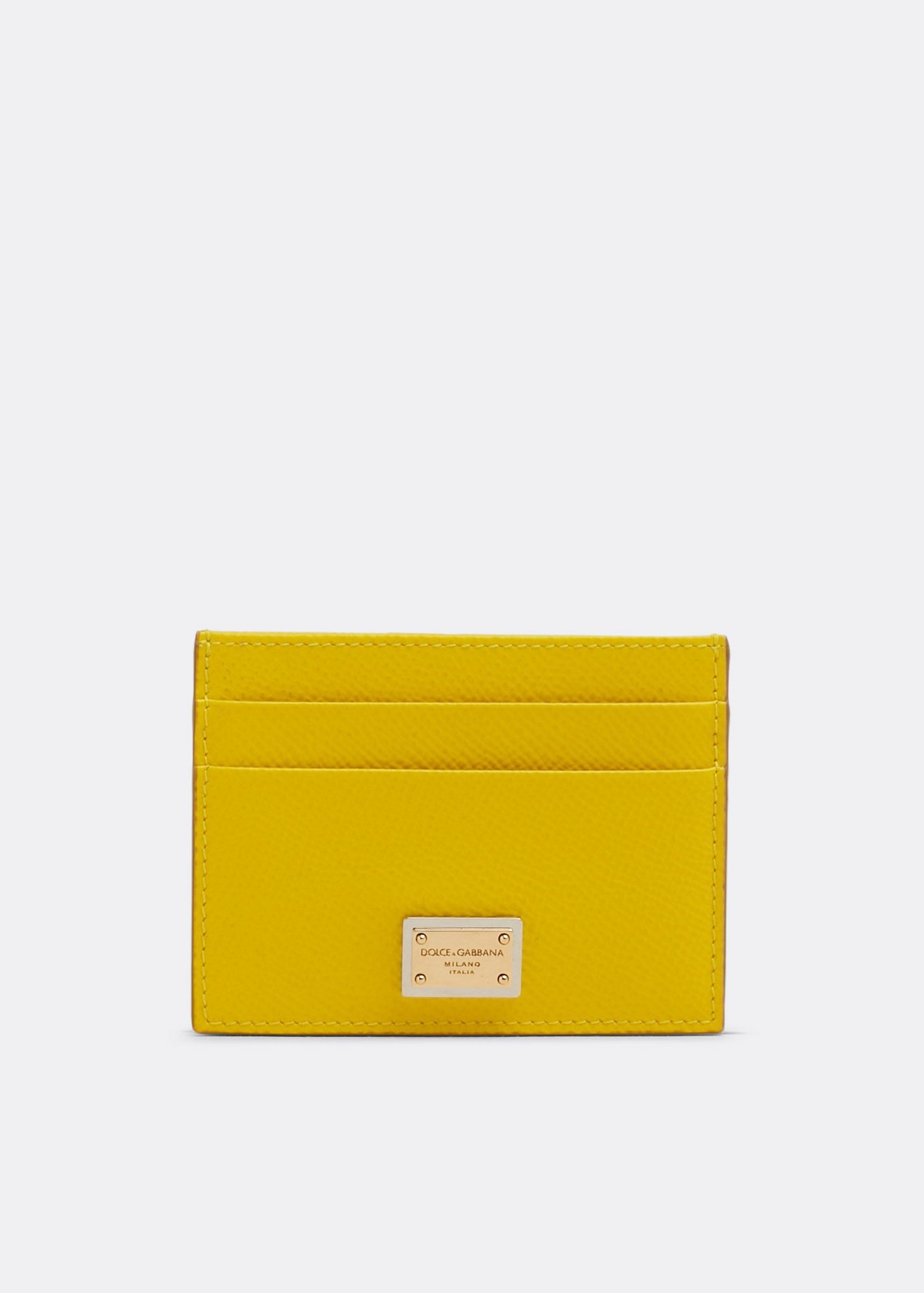 

Dauphine leather card holder, Yellow