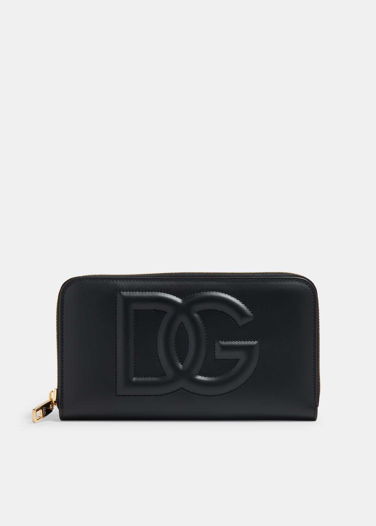 

DG logo zip-around wallet, Black