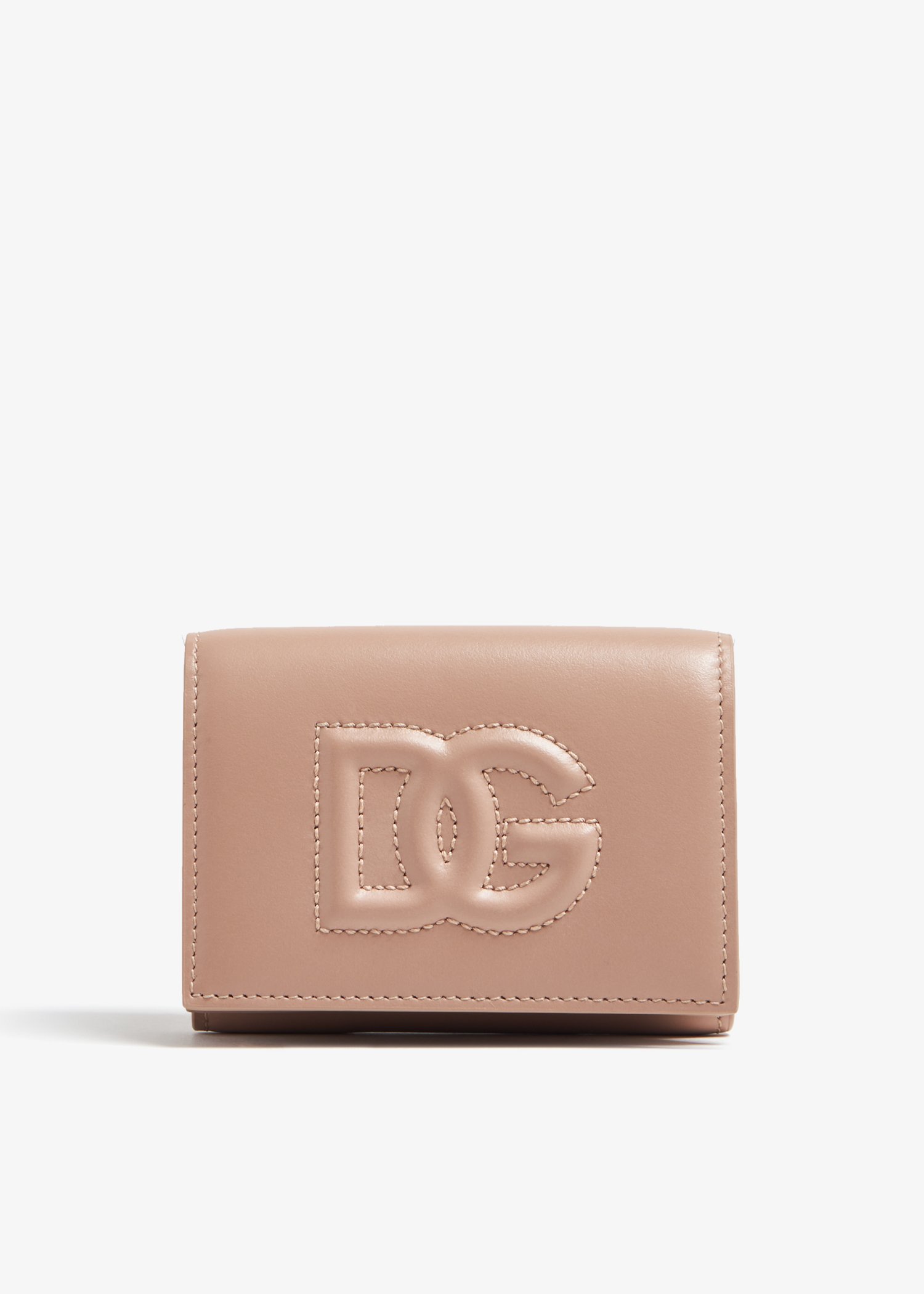 

DG logo French flap wallet, Beige