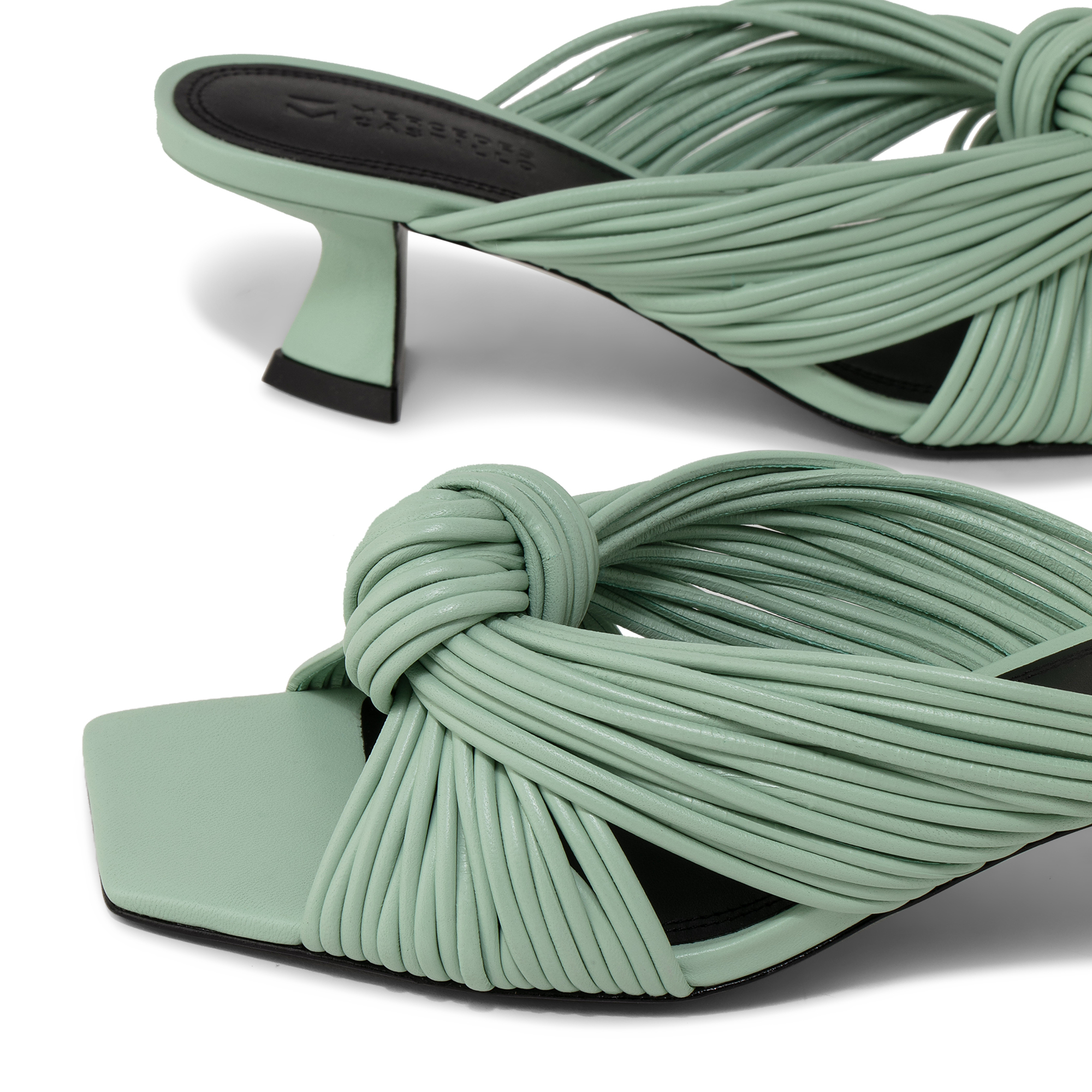 

Bianca knotted mules, Green