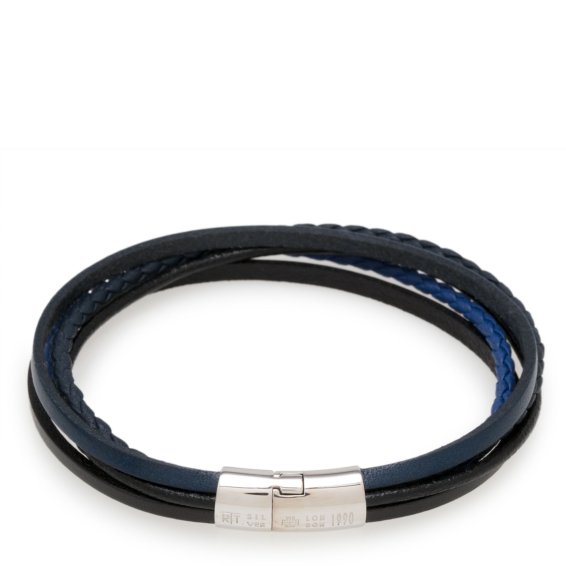 

Braided leather bracelet, Multi-coloured