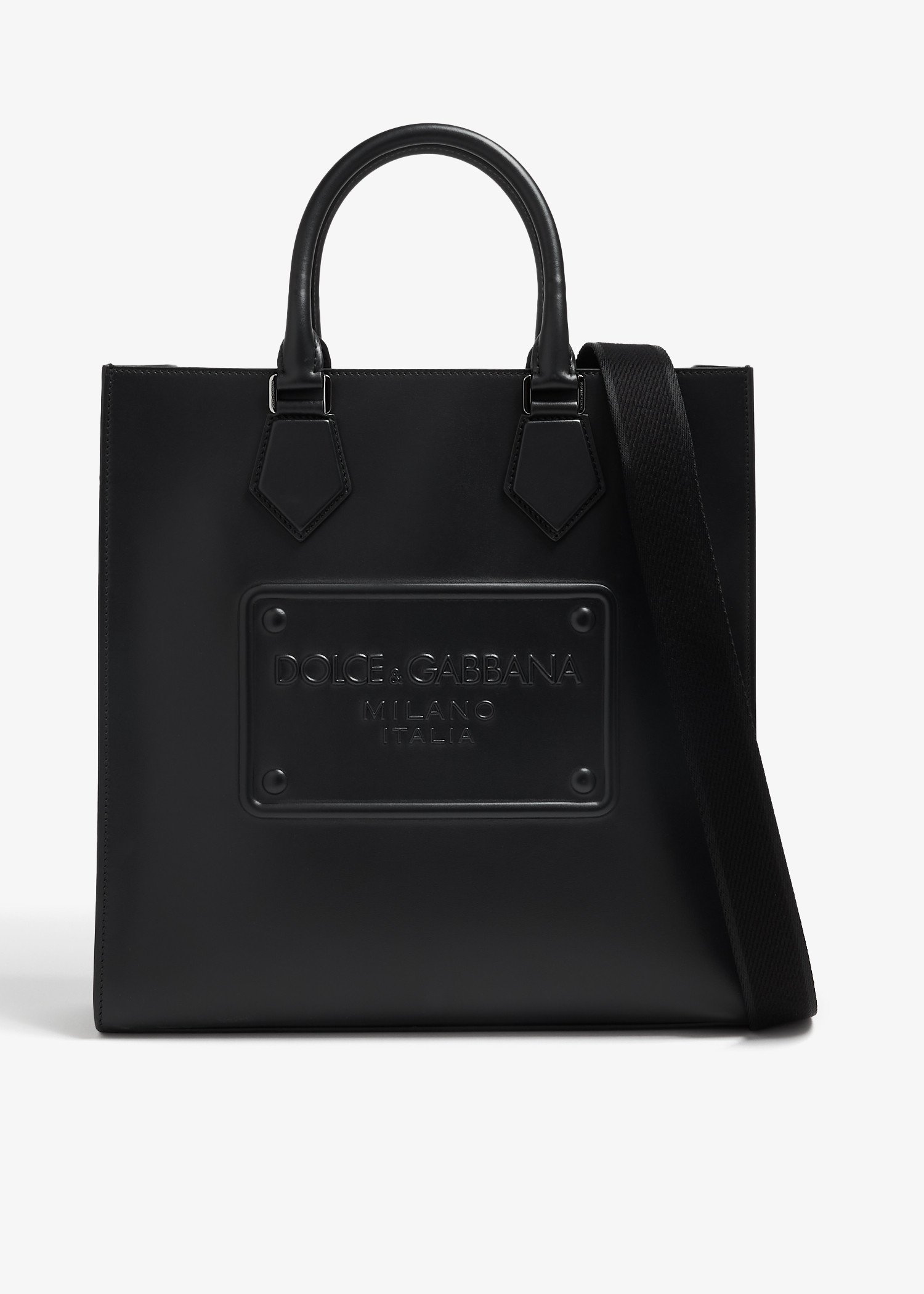 

Raised logo tote bag, Black