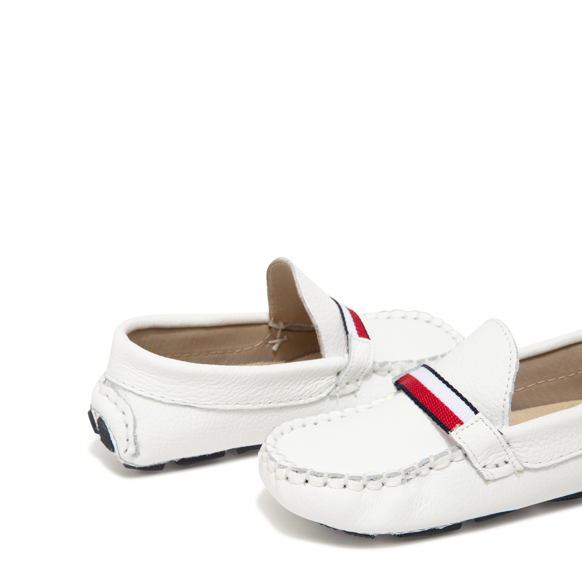 

Leather loafers, White