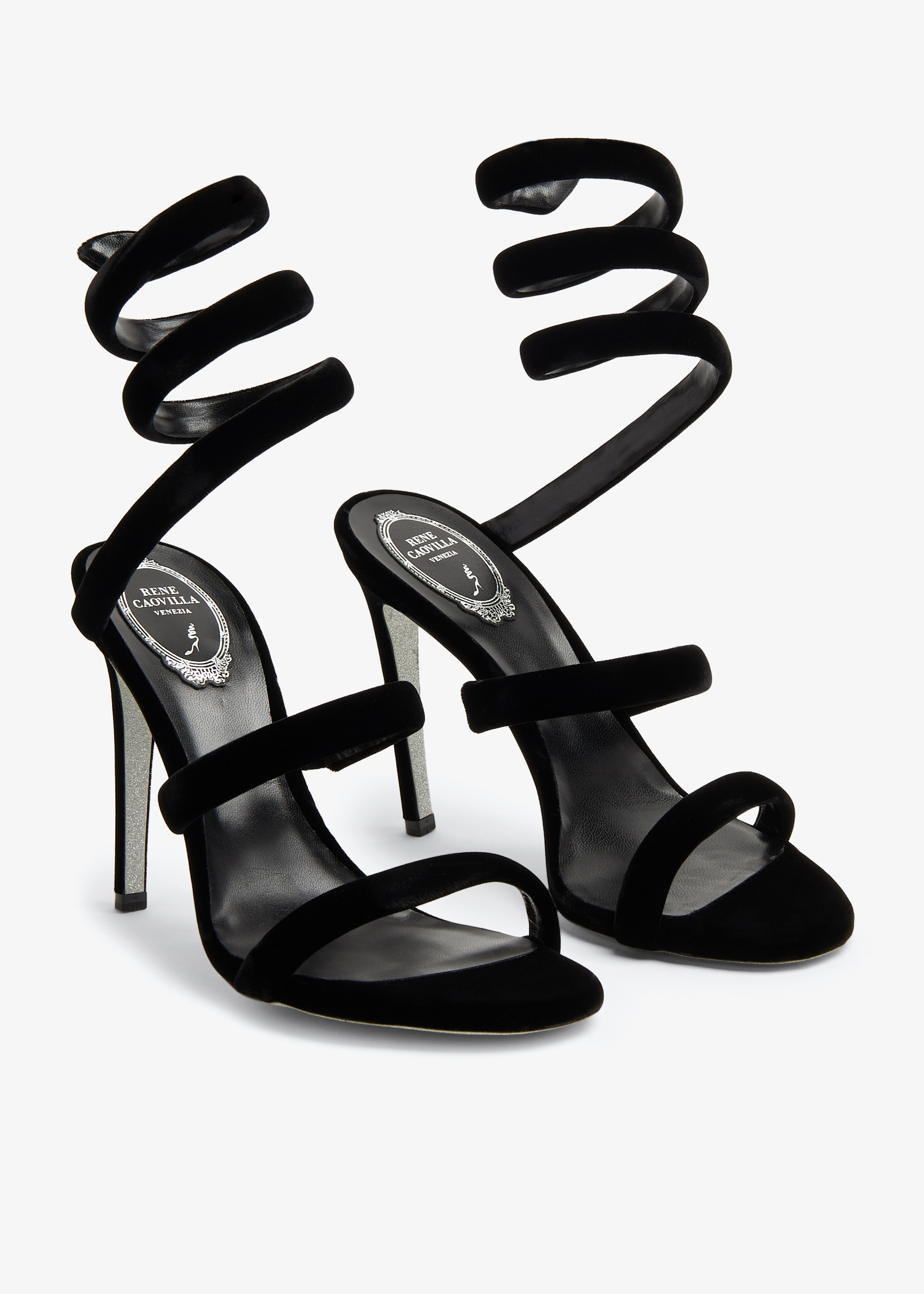 Rene caovilla black on sale heels