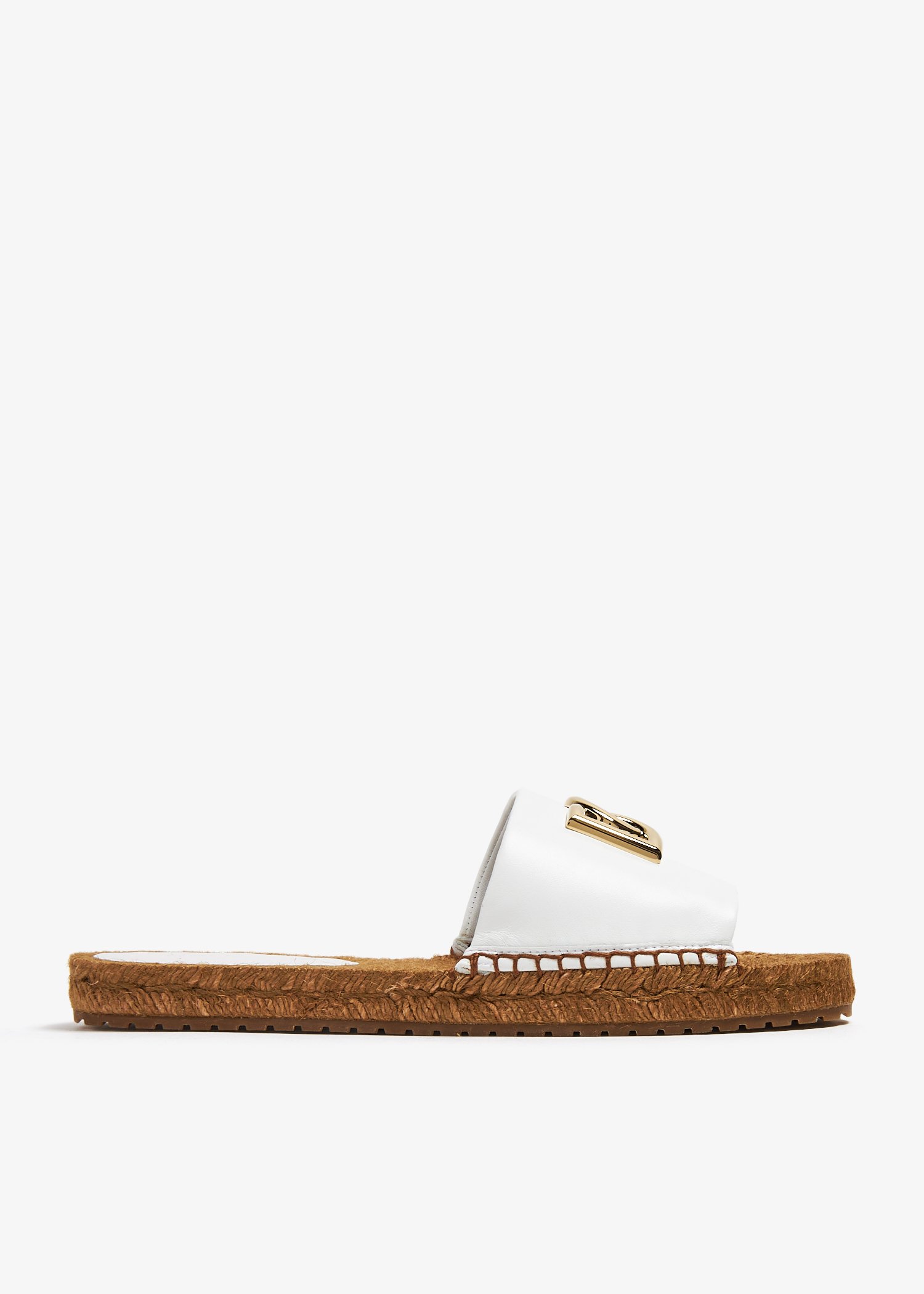 

DG logo espadrille slides, White