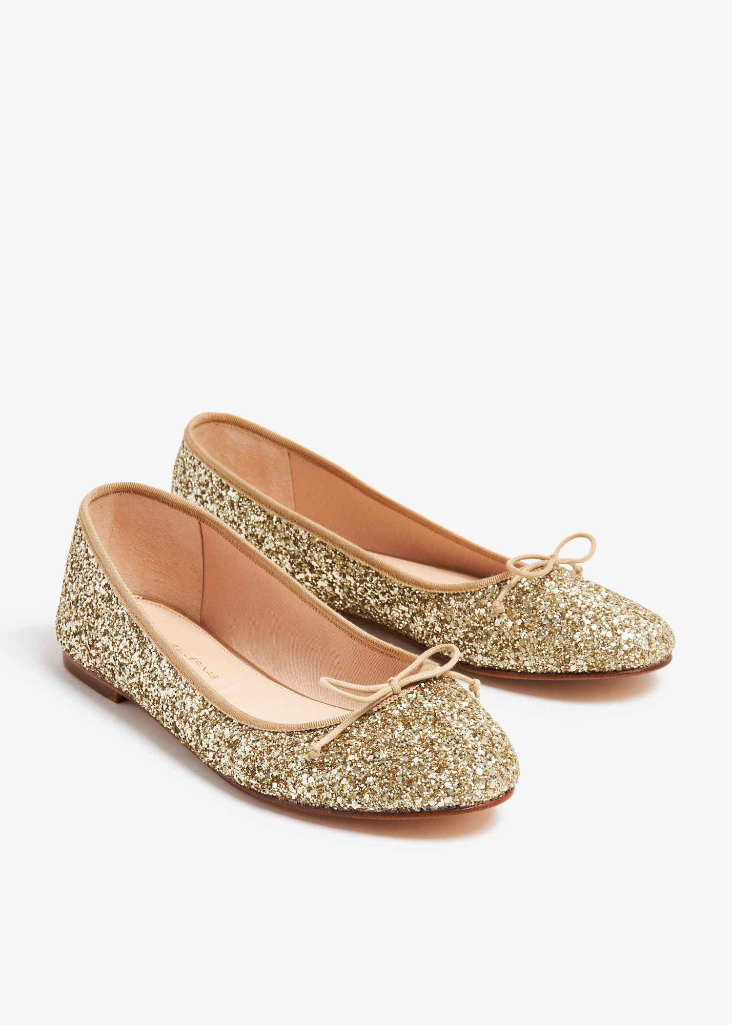 Gold glitter ballet discount flats