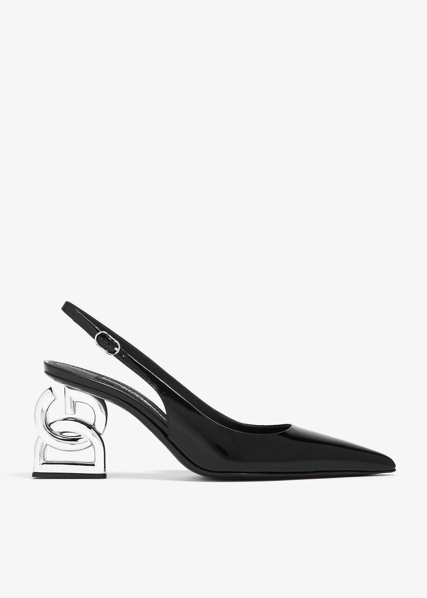 

Polished slingback pumps, Black