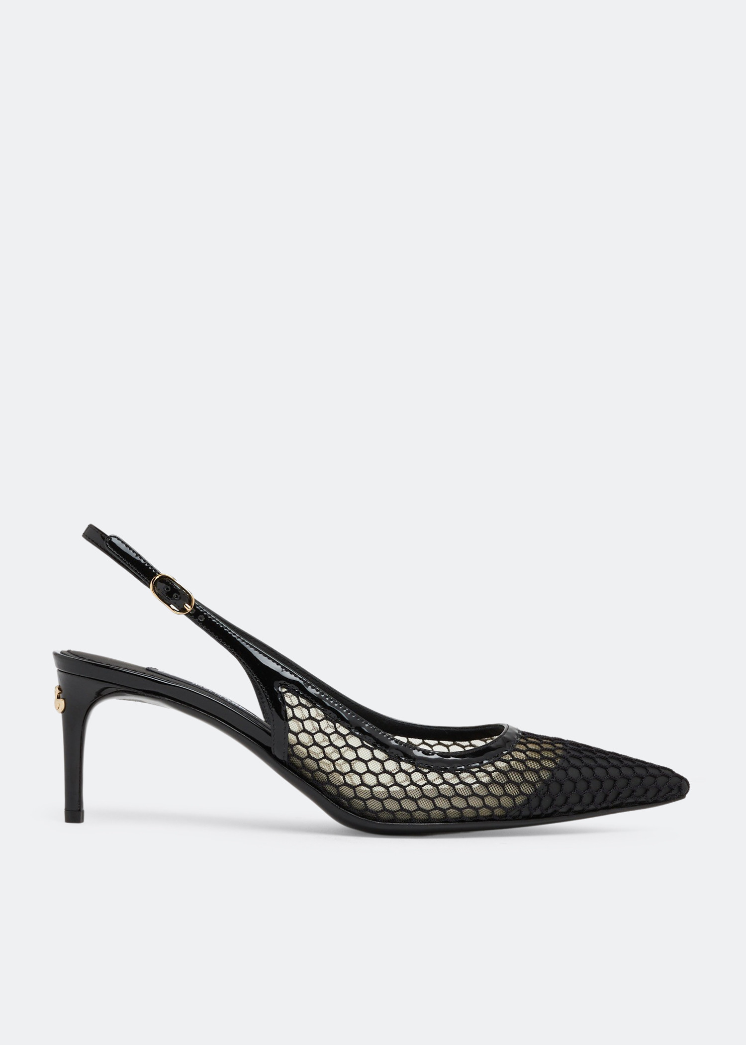 

Mesh slingback pumps, Black