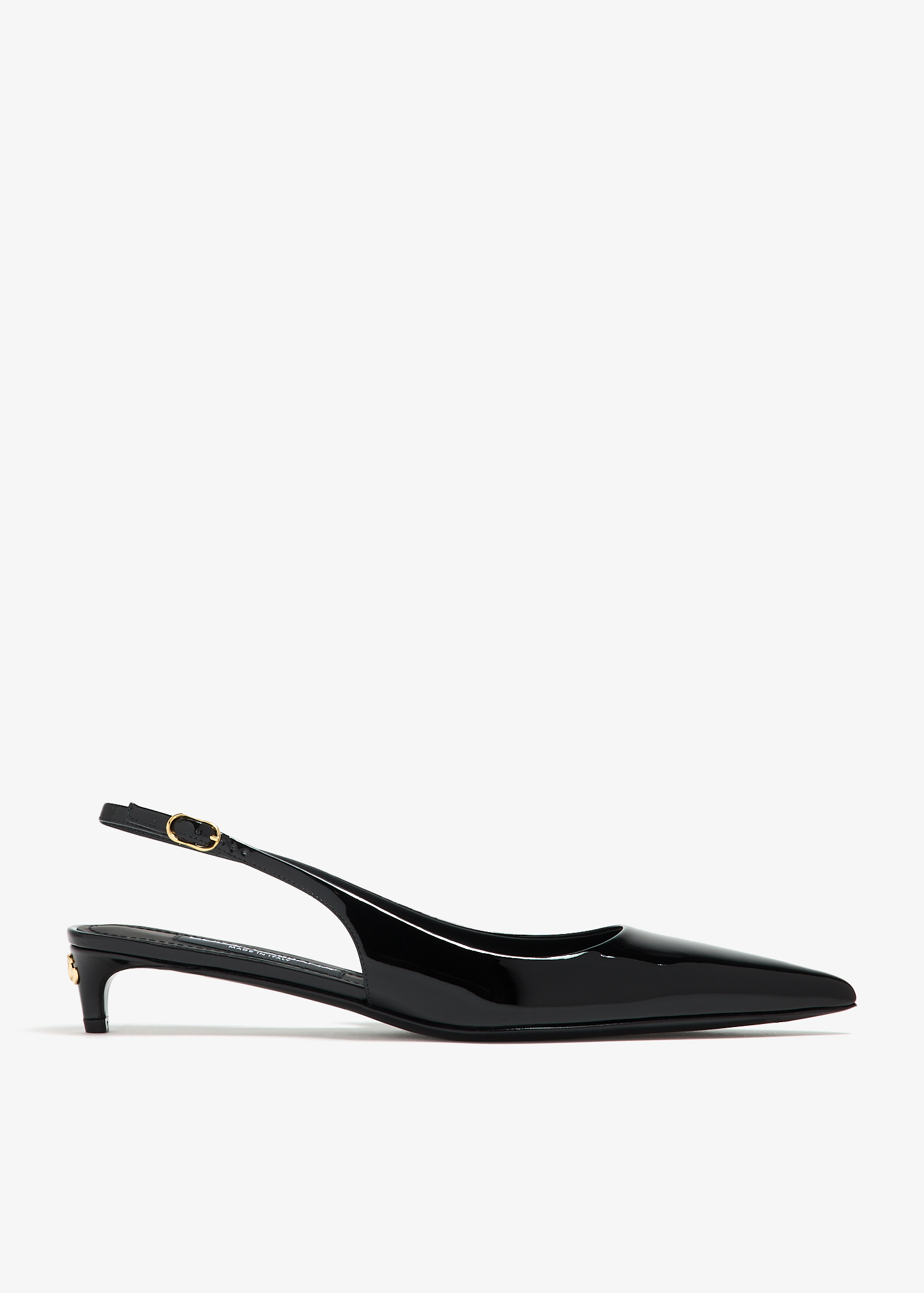 

Patent leather slingback pumps, Black