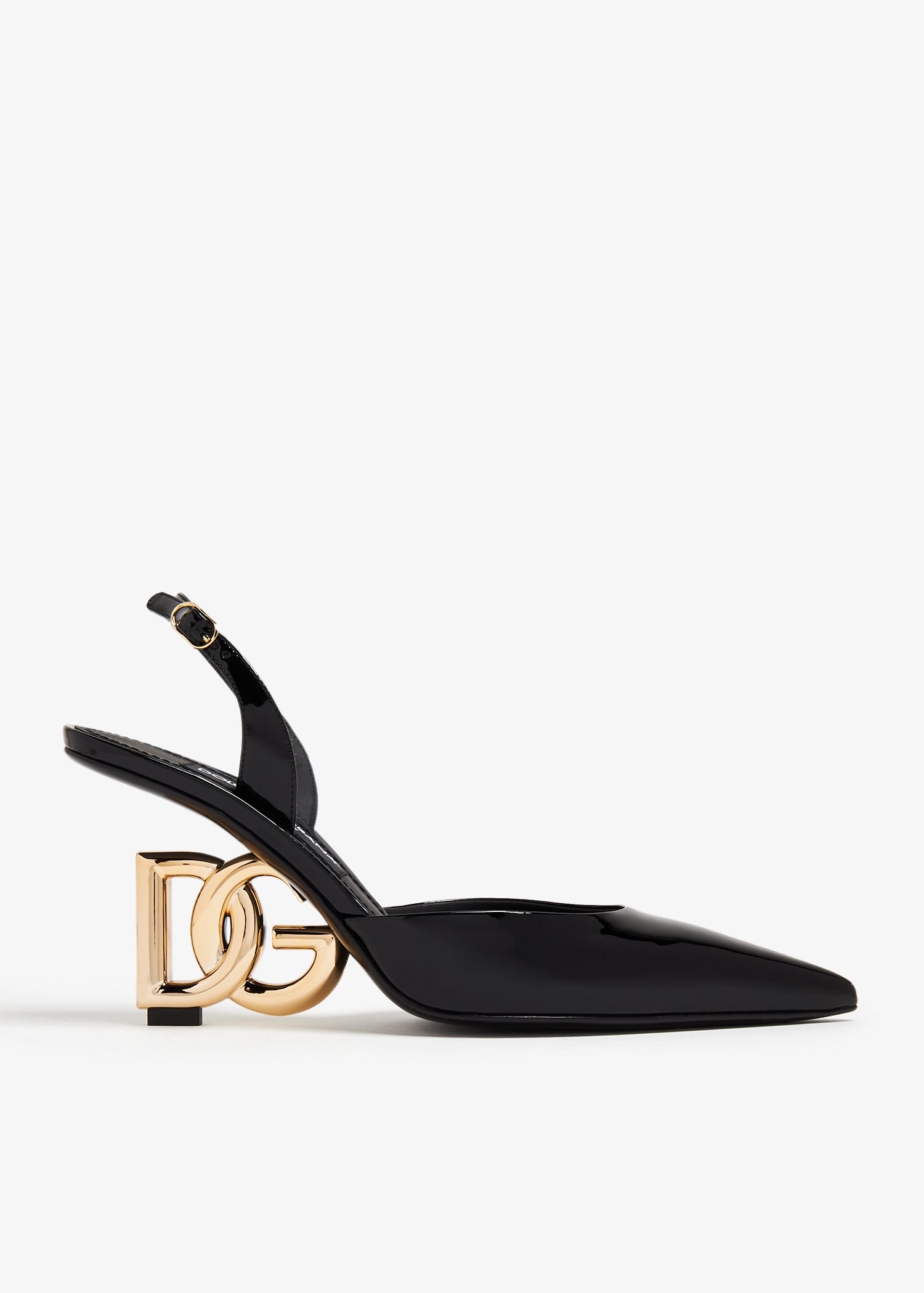 

Patent leather slingback pumps, Black