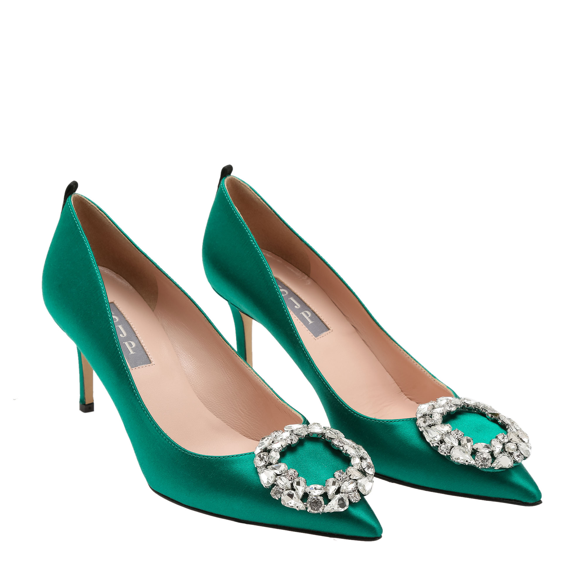 

Chance satin pumps, Green