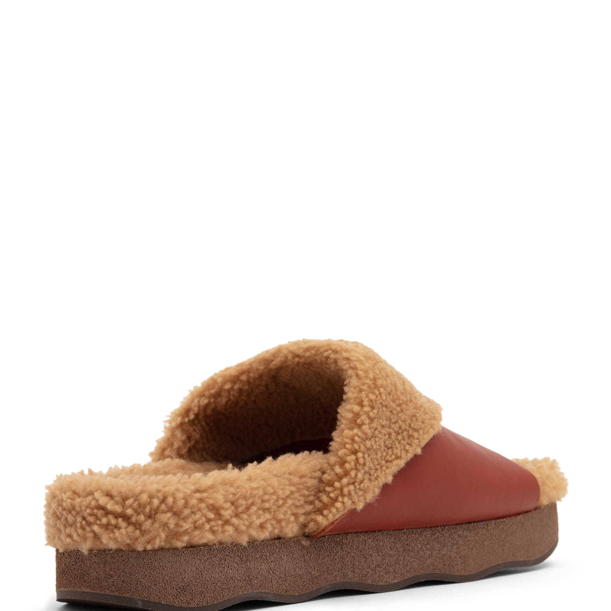 

Shearling slip-on mules, Brown