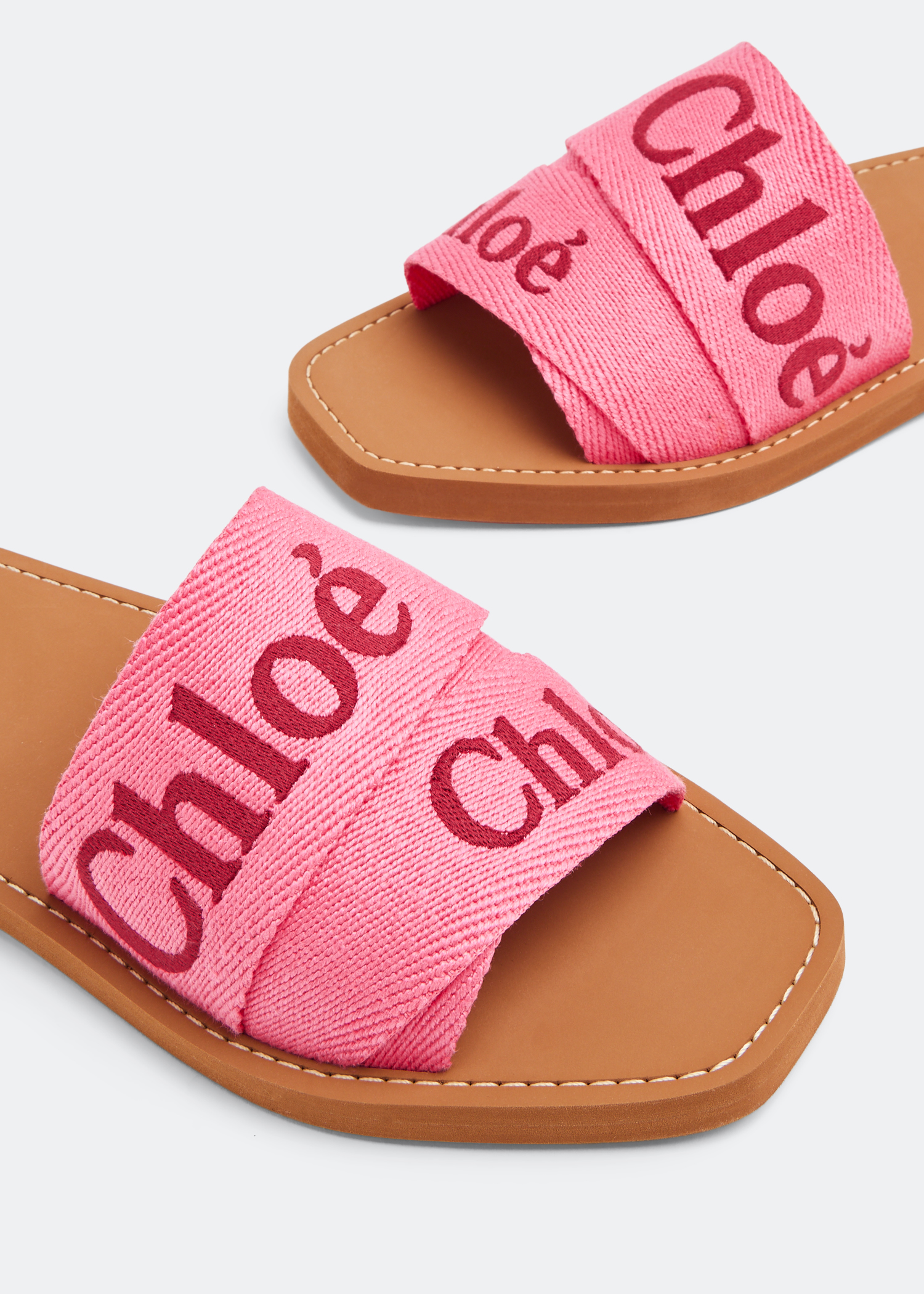 Chlo Woody flat sandals for Women Pink in UAE Level Shoes