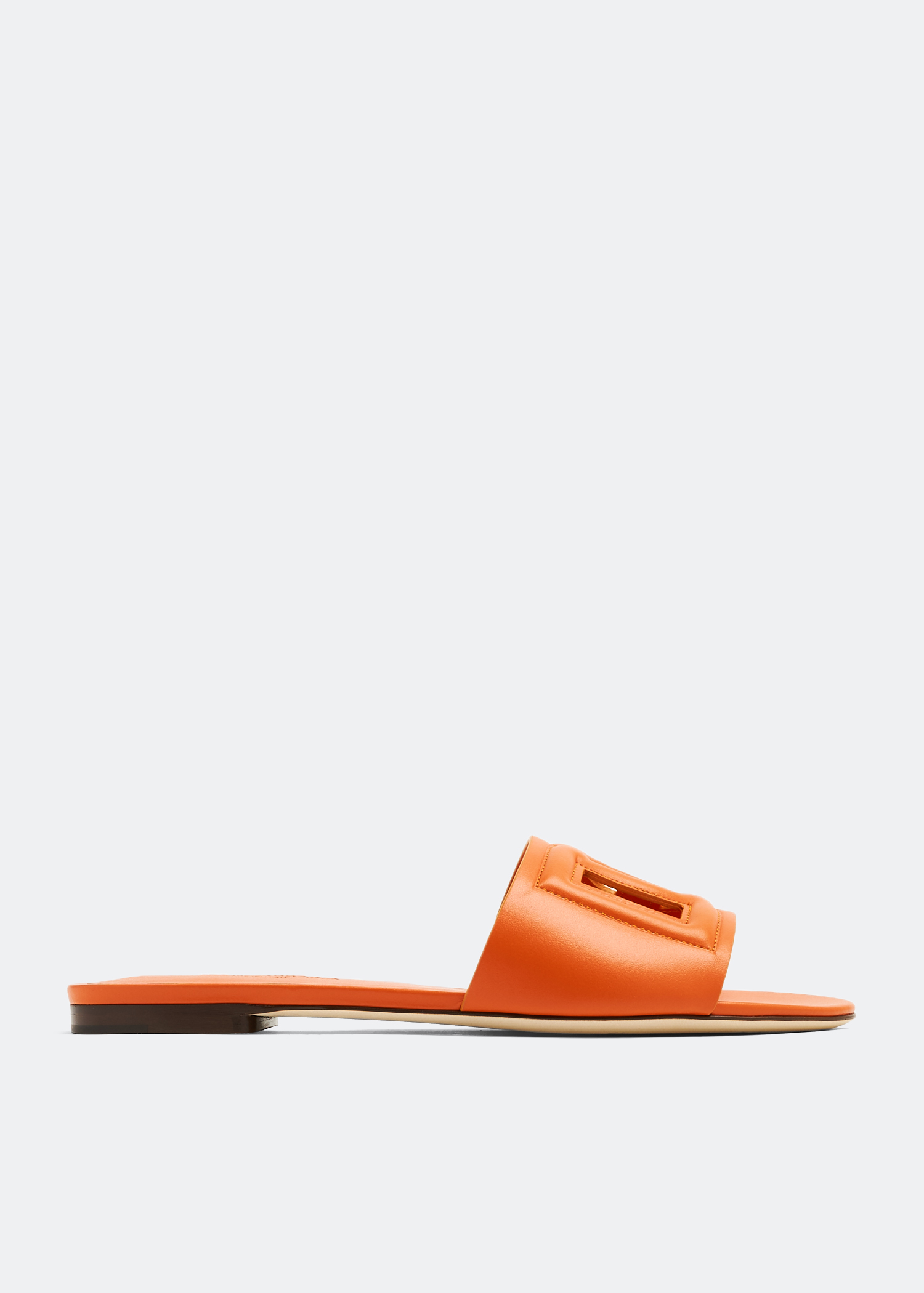 

Calfskin sliders with DG logo, Orange