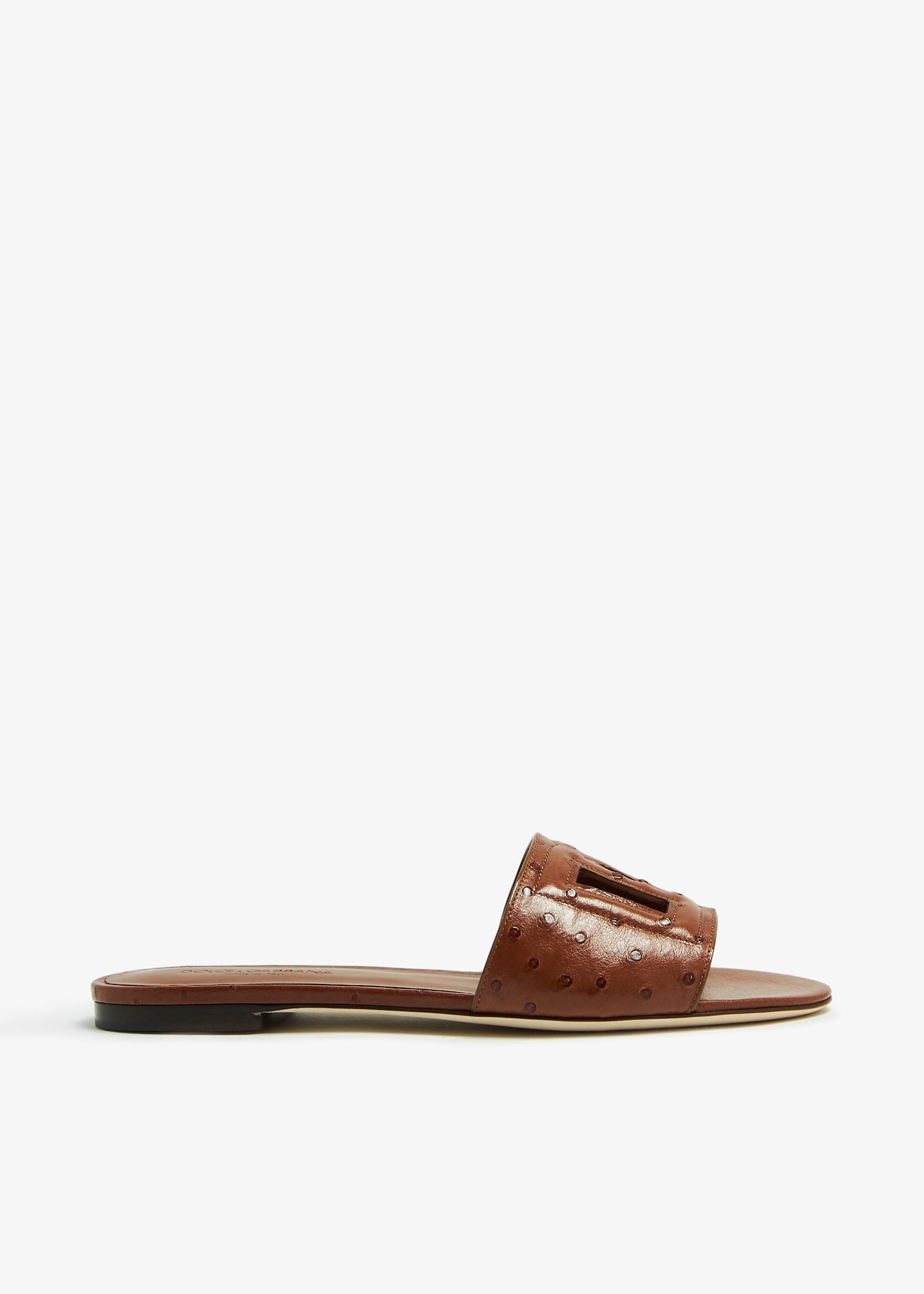 

DG logo flat sandals, Brown