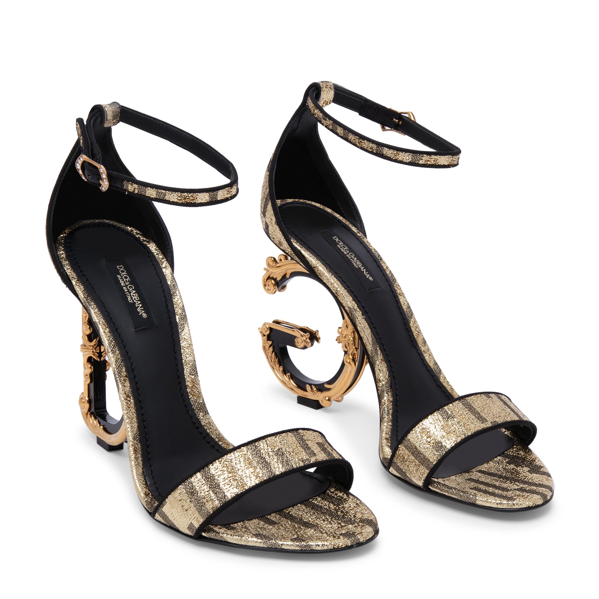 

Baroque DG high-heel sandals, Gold