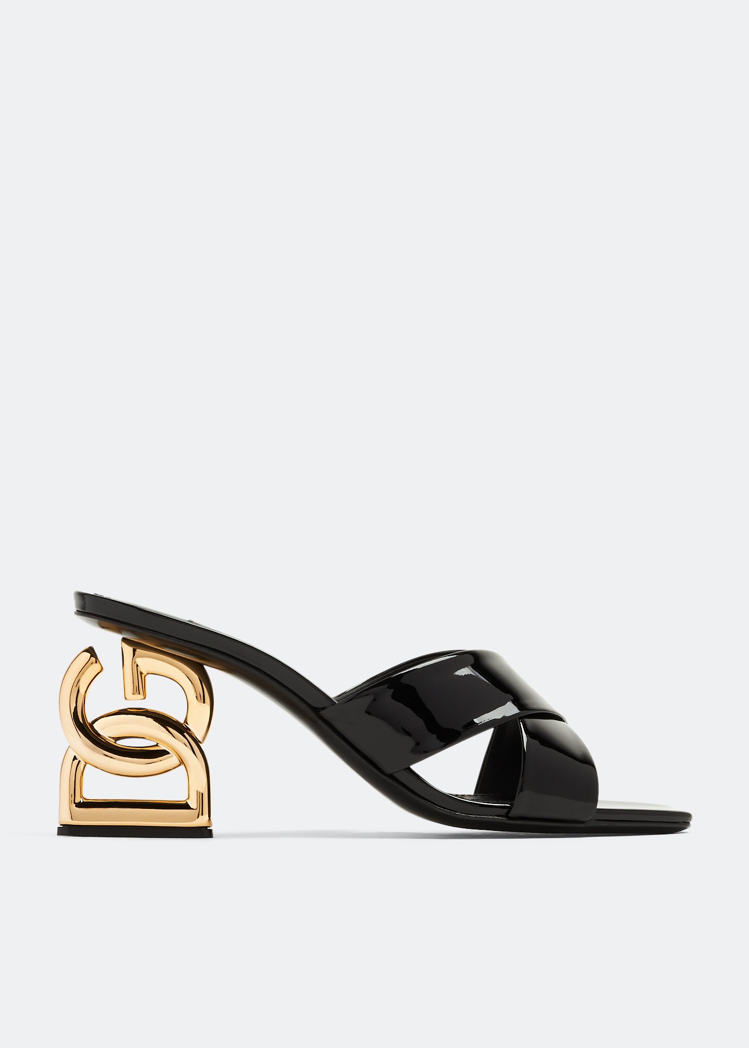 

3.5 patent leather mules, Black