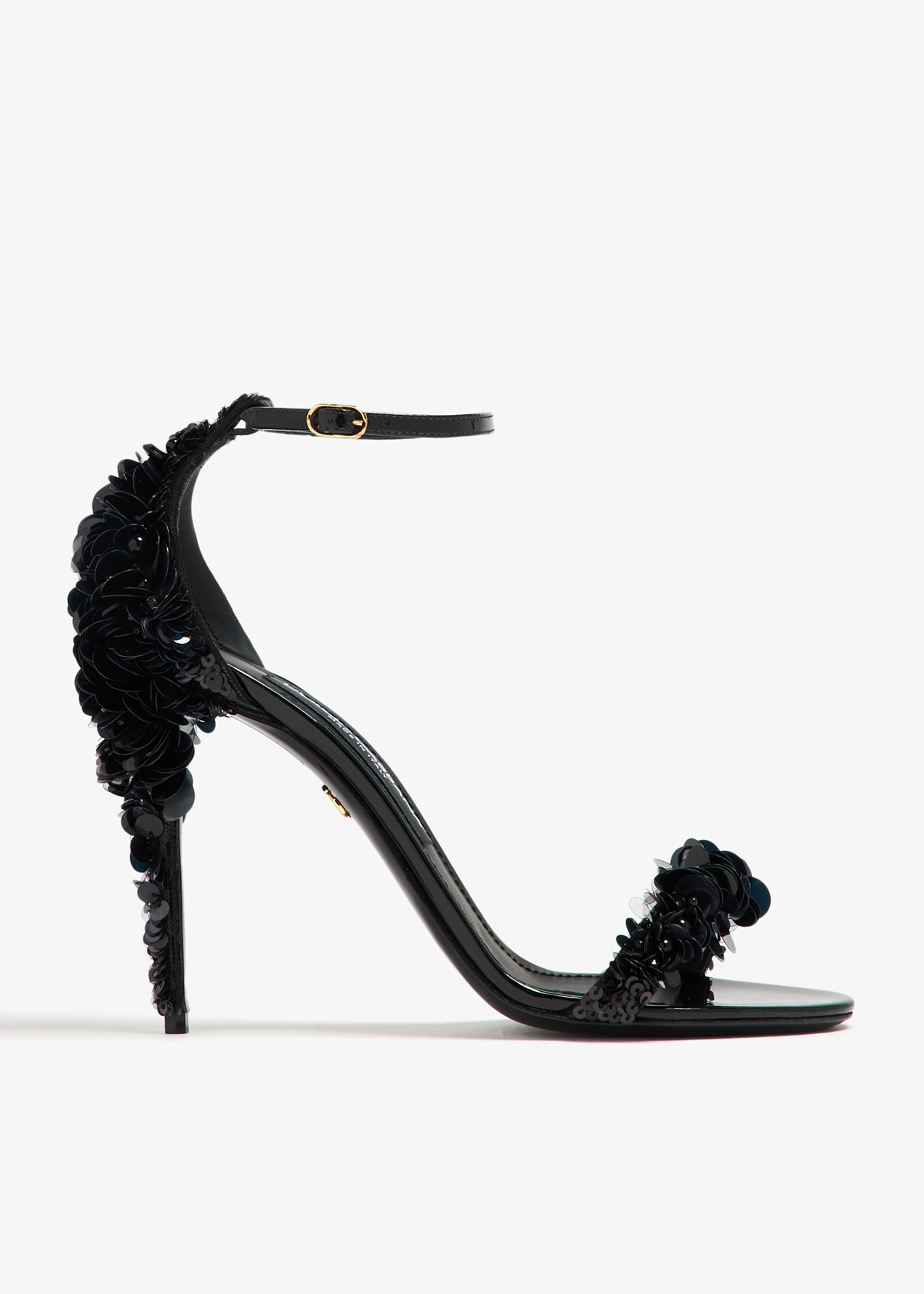 

Embroidered high heel sandals, Black