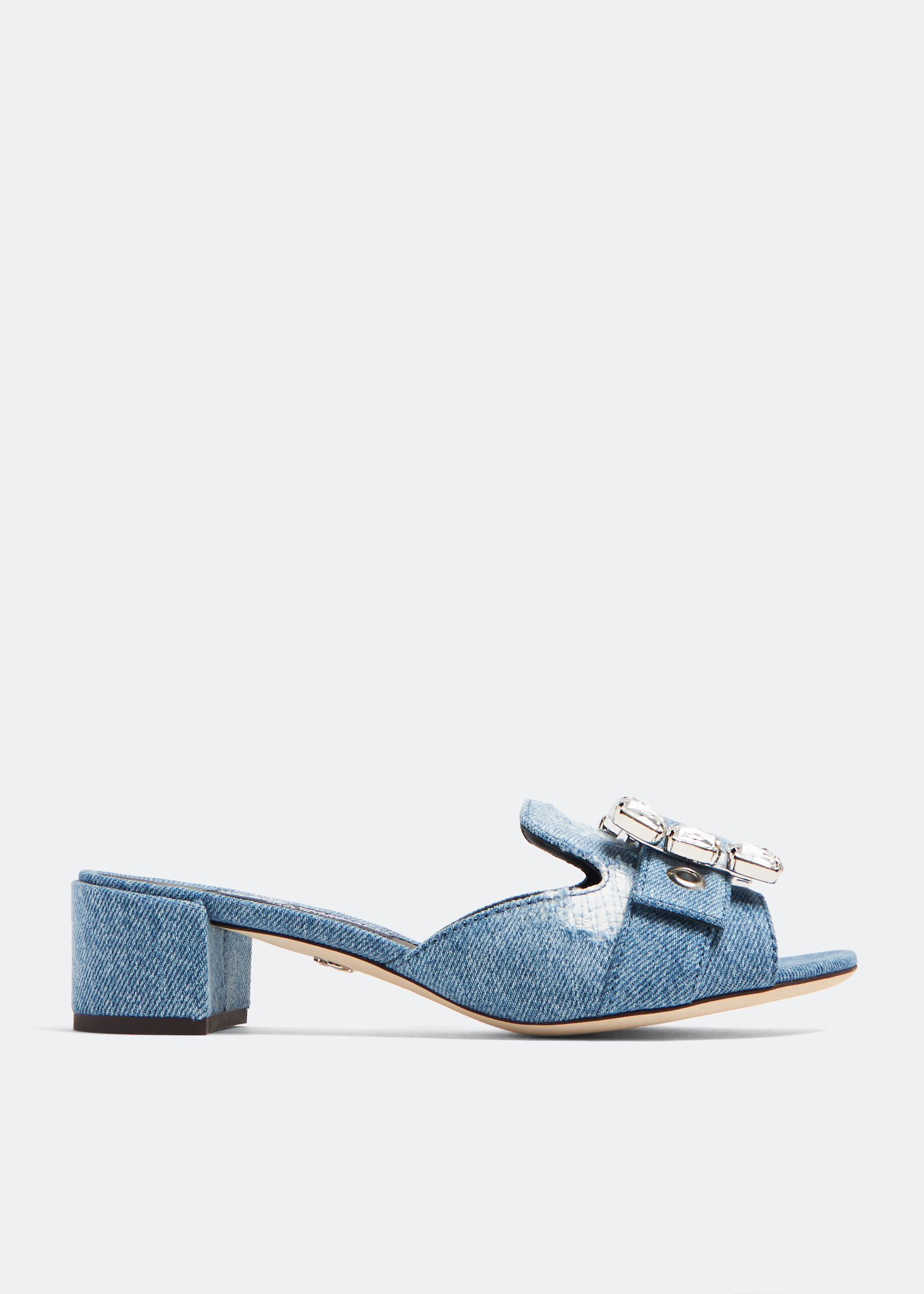 

Patchwork denim sandals, Blue