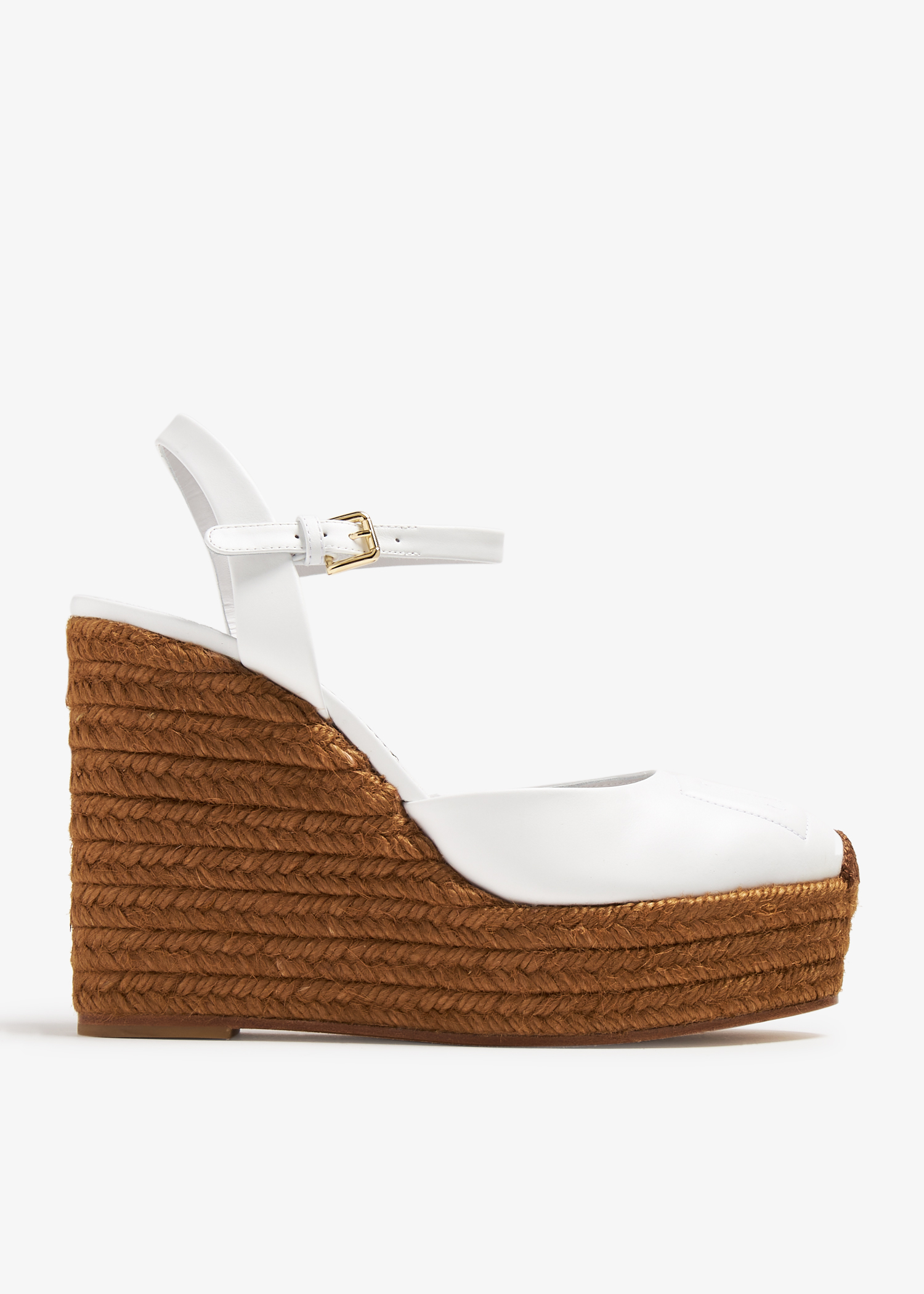 All white wedge store heels