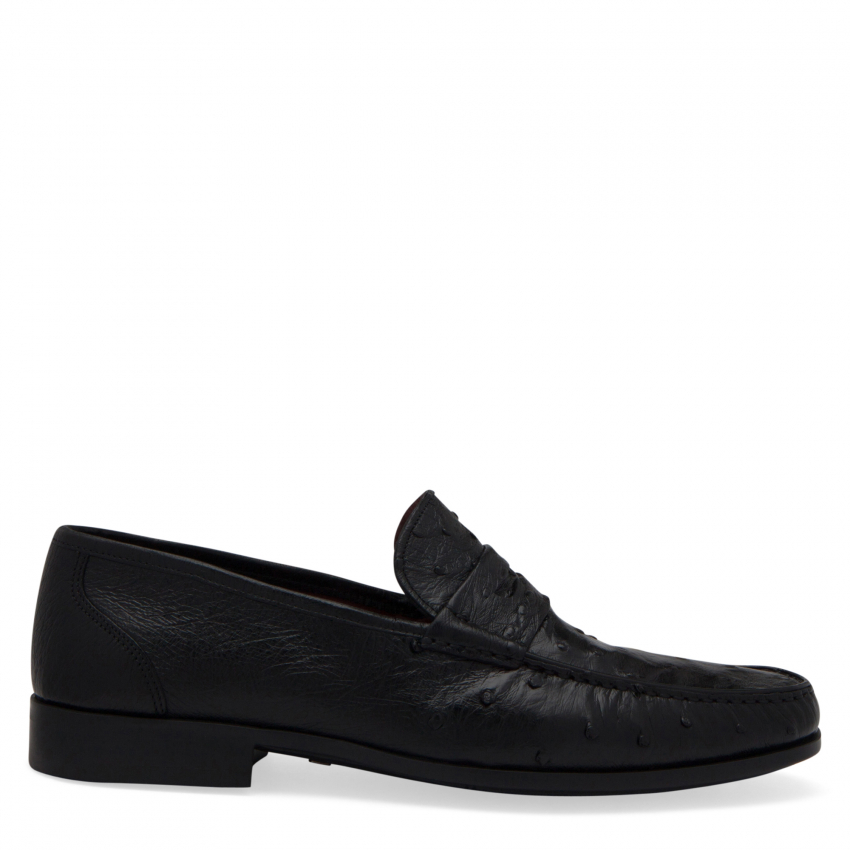 Magnanni Ostrich loafers for Men - Black in UAE | Level Shoes