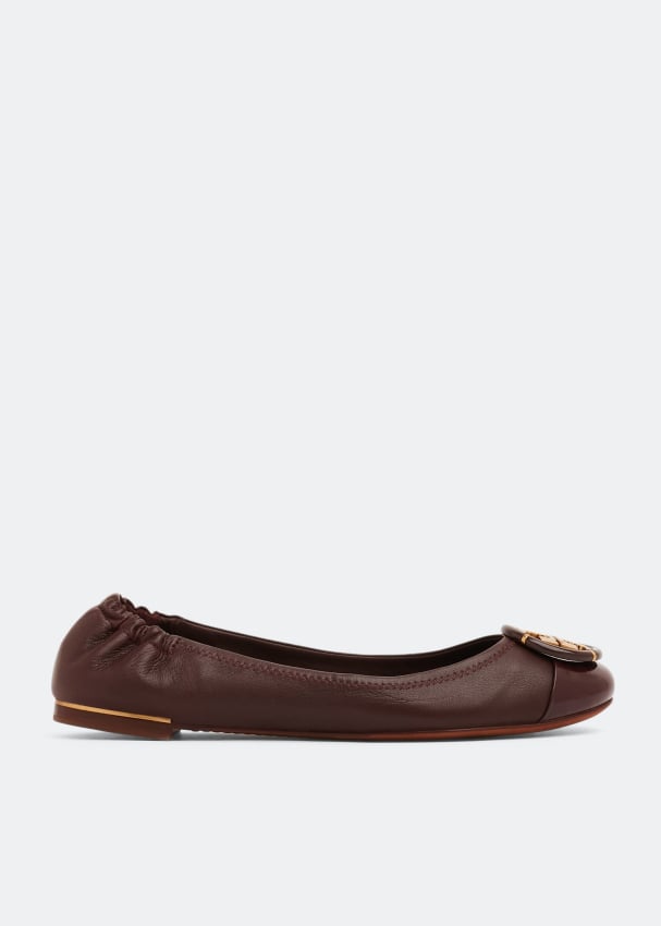 Tory Burch Multi logo cap-toe ballet shoes for Women - Burgundy in UAE |  Level Shoes